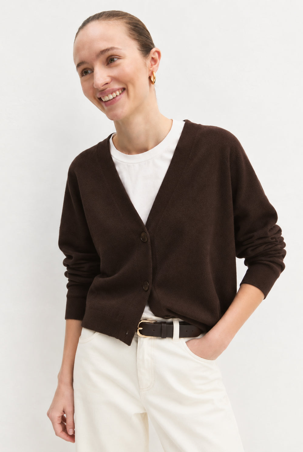 Cardigan dritto in viscosa stretch Emmbacini Testa di Moro 2625346041200 008 EMME MARELLA