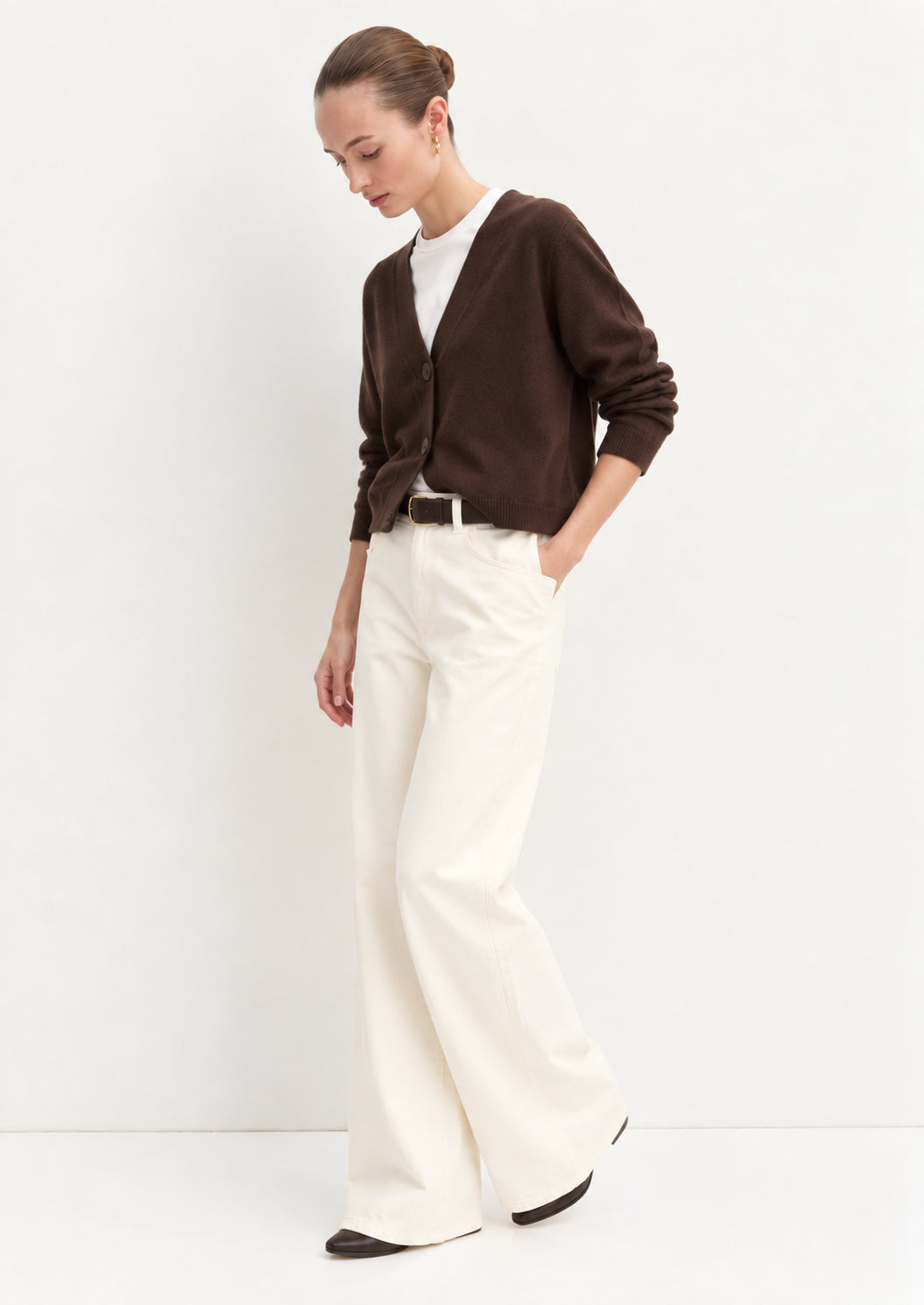 Cardigan dritto in viscosa stretch Emmbacini Testa di Moro 2625346041200 008 EMME MARELLA