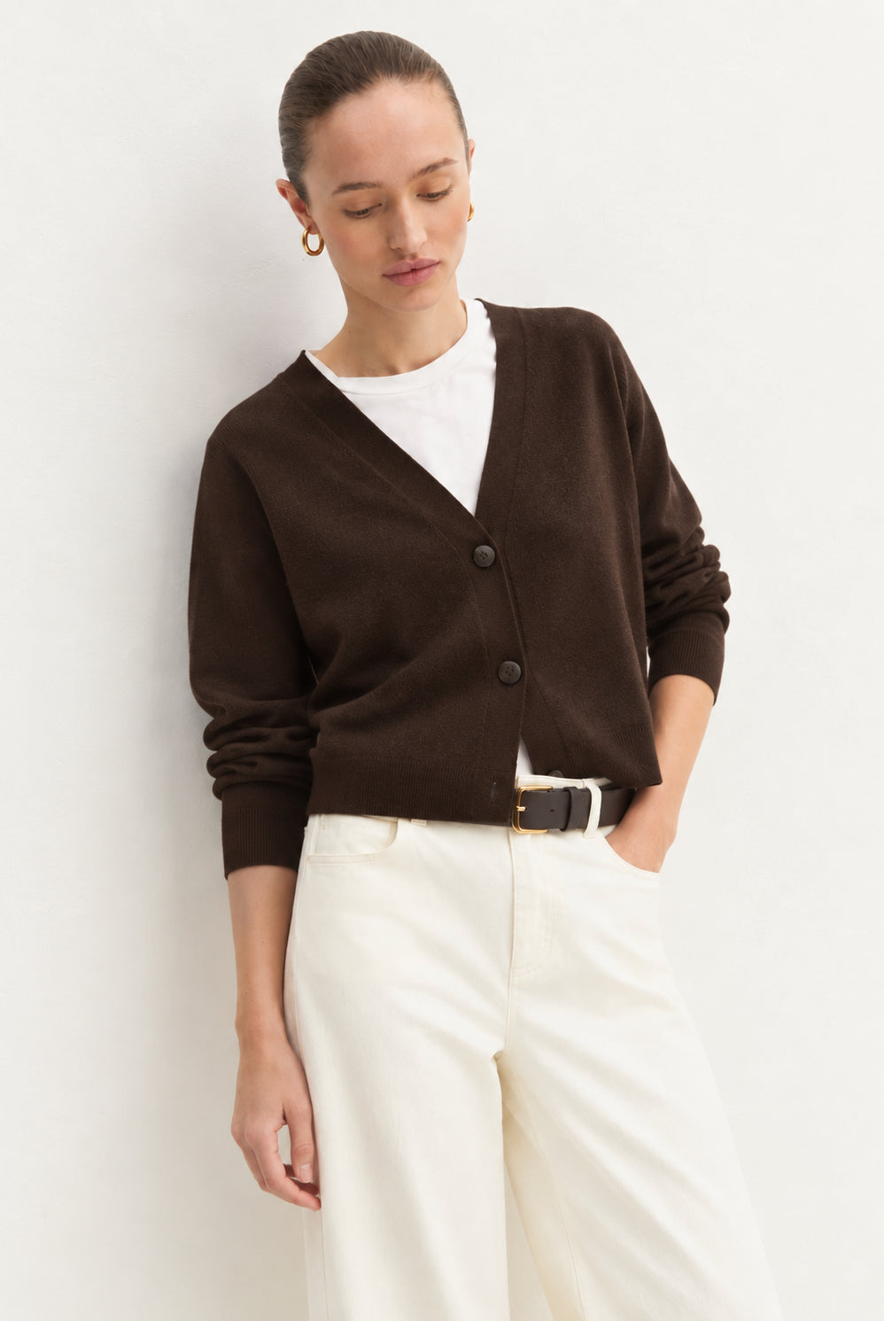 Cardigan dritto in viscosa stretch Emmbacini Testa di Moro 2625346041200 008 EMME MARELLA