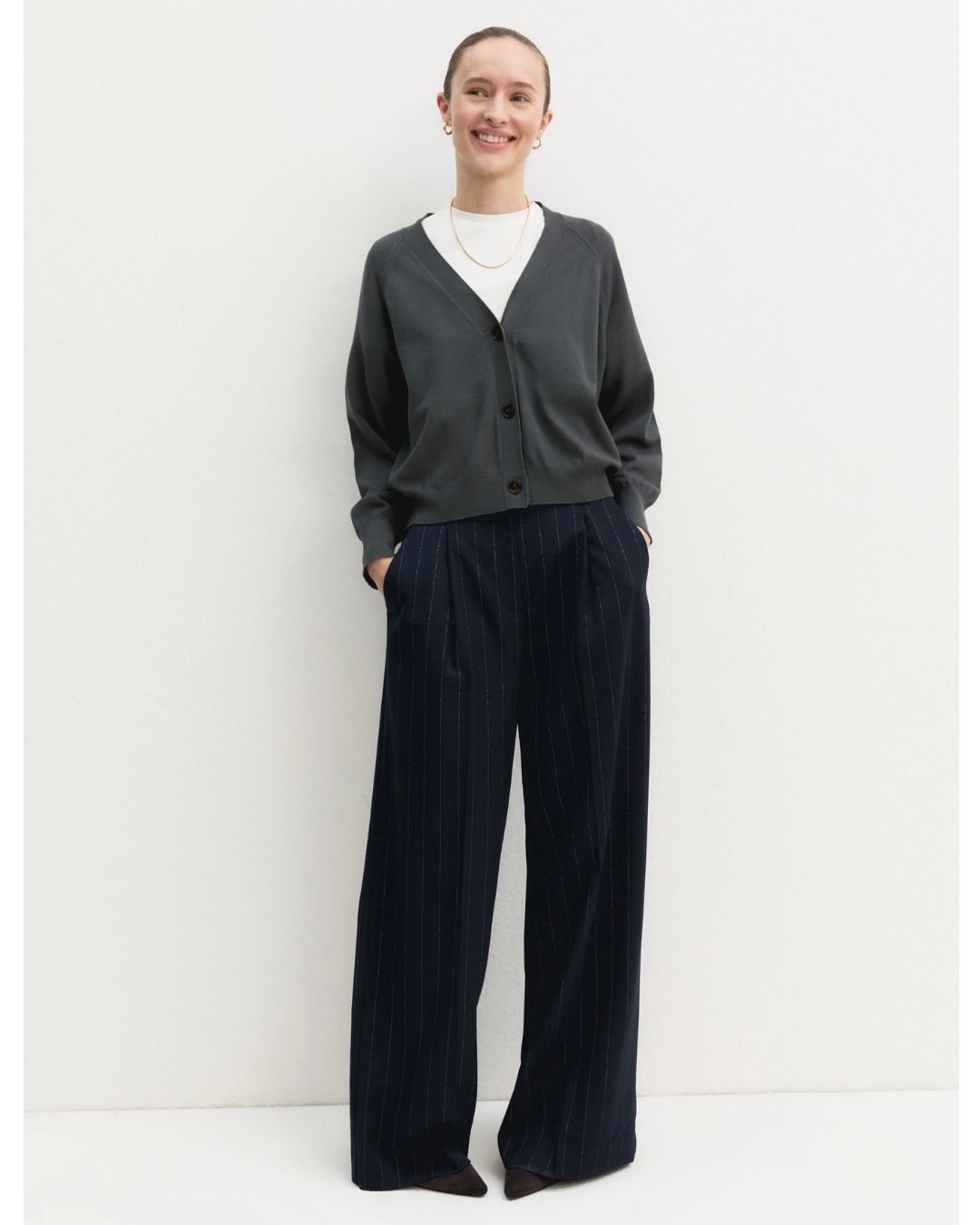 Cardigan dritto in viscosa stretch Sottobosco 2625346041200 013 EMME MARELLA