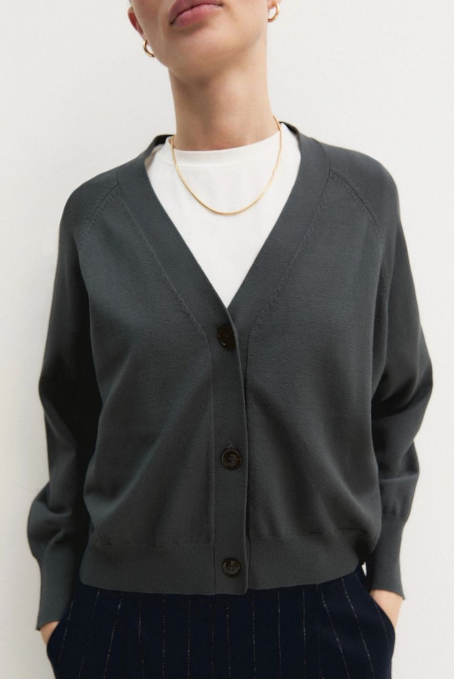 Cardigan dritto in viscosa stretch Sottobosco 2625346041200 013 EMME MARELLA