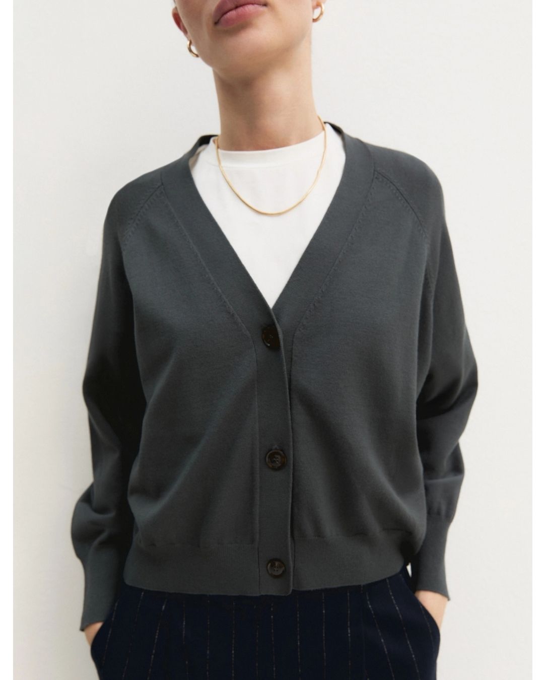 Cardigan dritto in viscosa stretch Sottobosco 2625346041200 013 EMME MARELLA