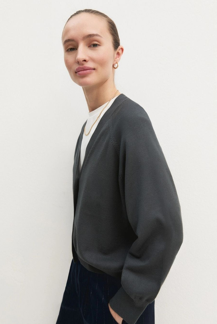 Cardigan dritto in viscosa stretch Sottobosco 2625346041200 013 EMME MARELLA