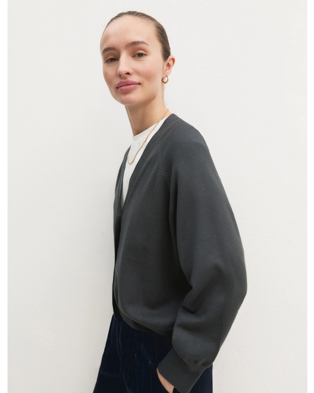 Cardigan dritto in viscosa stretch Sottobosco 2625346041200 013 EMME MARELLA