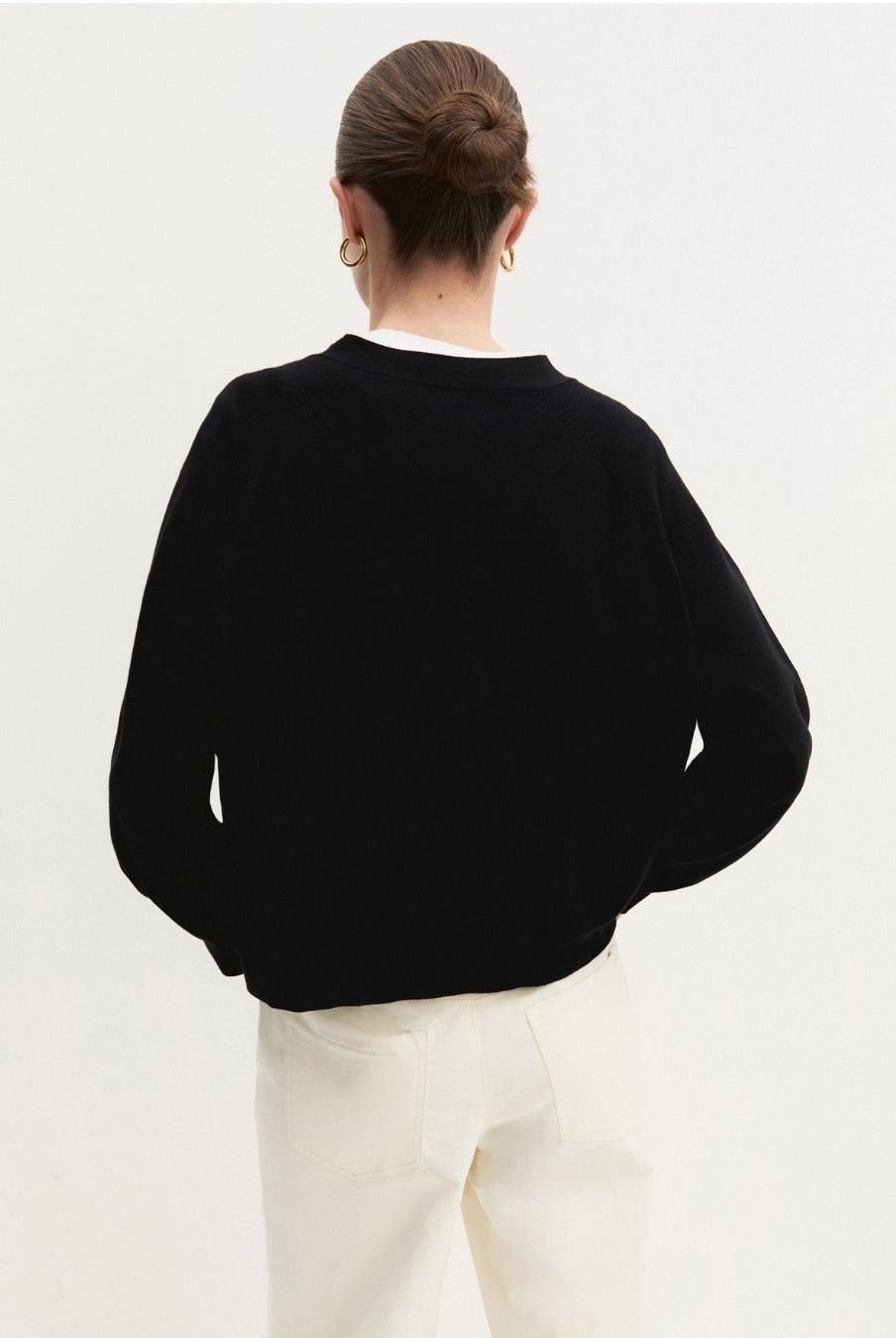 Cardigan dritto in viscosa stretch Nero 2625346041200 016 EMME MARELLA