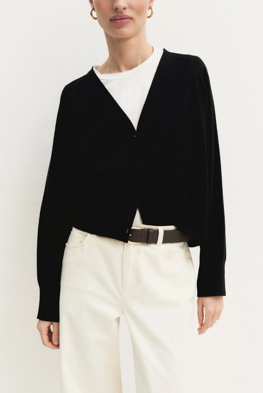 Cardigan dritto in viscosa stretch Nero 2625346041200 016 EMME MARELLA