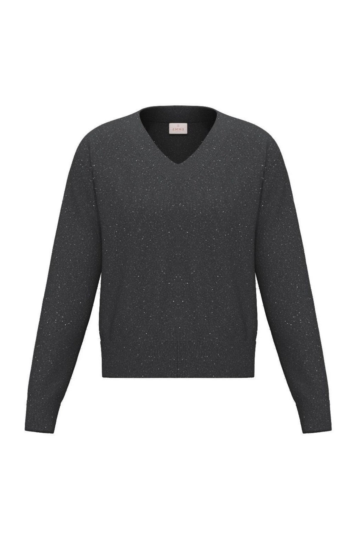 Maglia in filato di misto lana con lurex e paillette Emmfertile Grigio Scuro Melange 2625366051200 004 EMME MARELLA