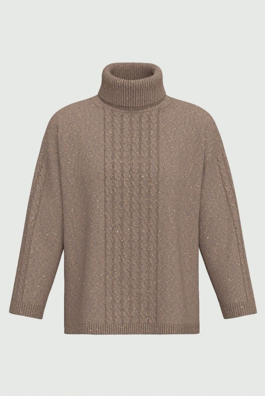 Maglia morbida in misto lana con paillette Tortora 2625366092200 002 EMME MARELLA