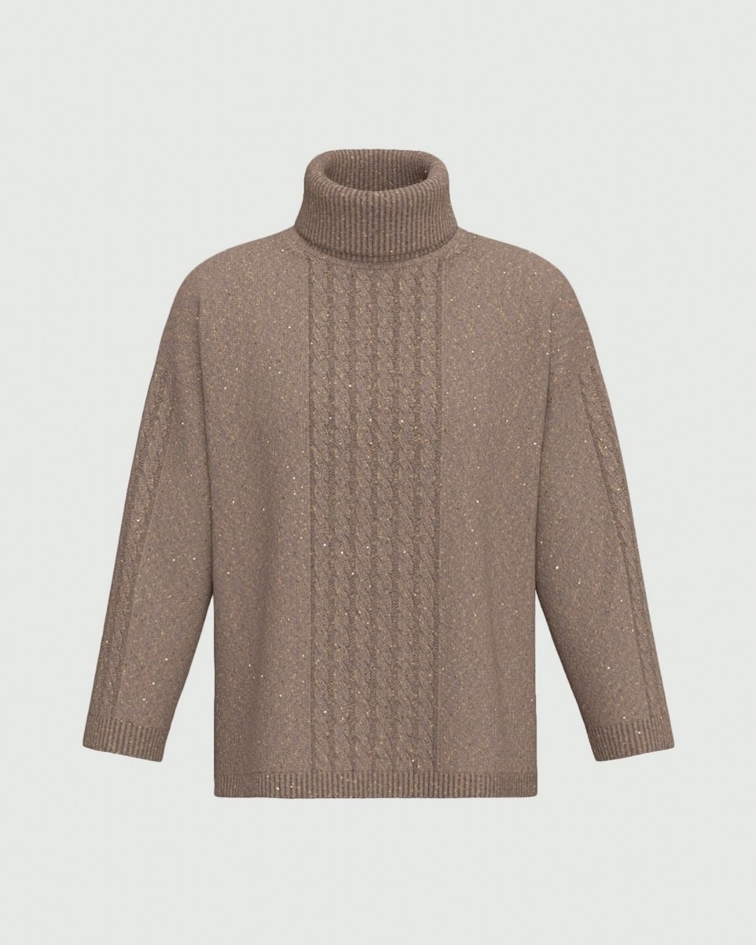 Maglia morbida in misto lana con paillette Tortora 2625366092200 002 EMME MARELLA