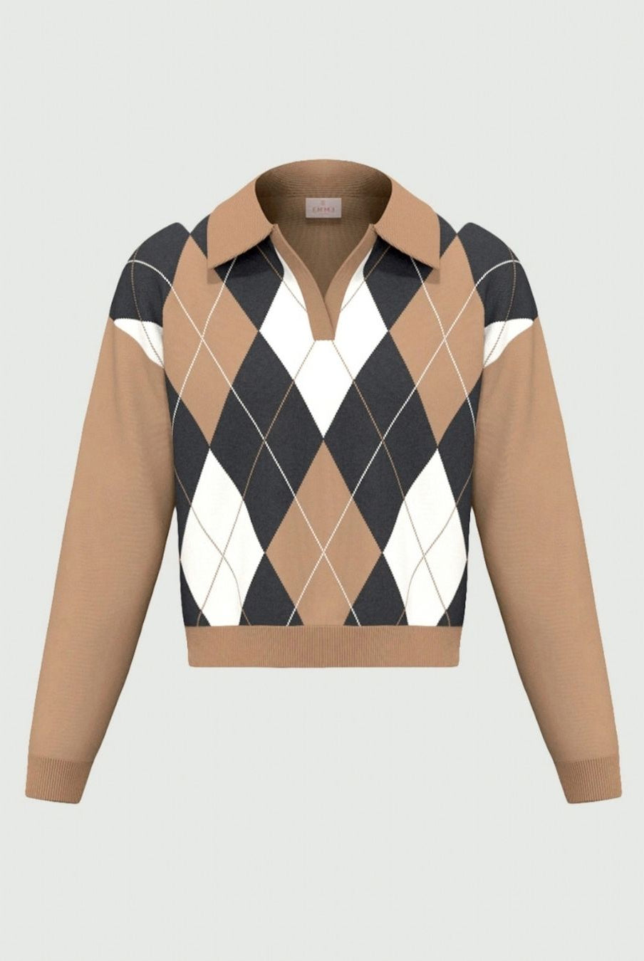 Polo crop in maglia stretch Cammello 2625366121200 007 EMME MARELLA