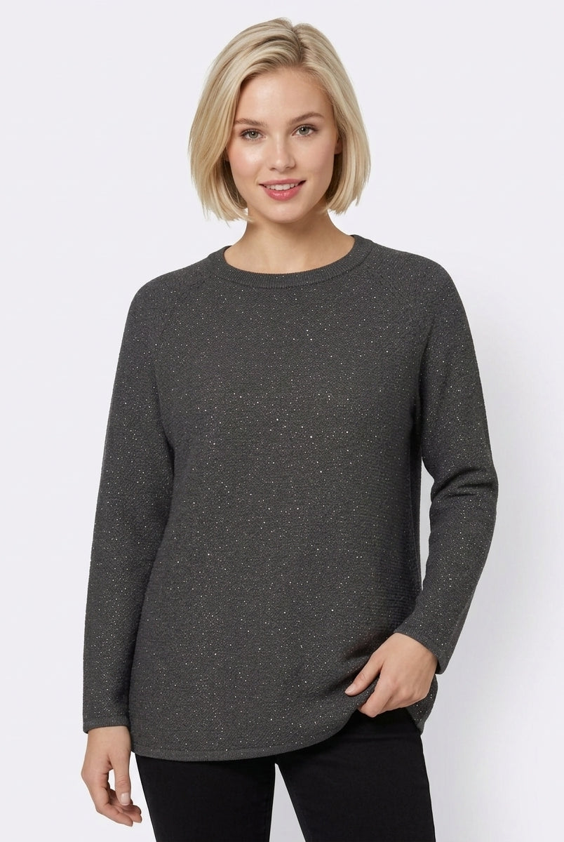 Maglia in filato di misto lana con lurex e paillette Emmardente Grigio Scuro 2625366171200 004 EMME MARELLA