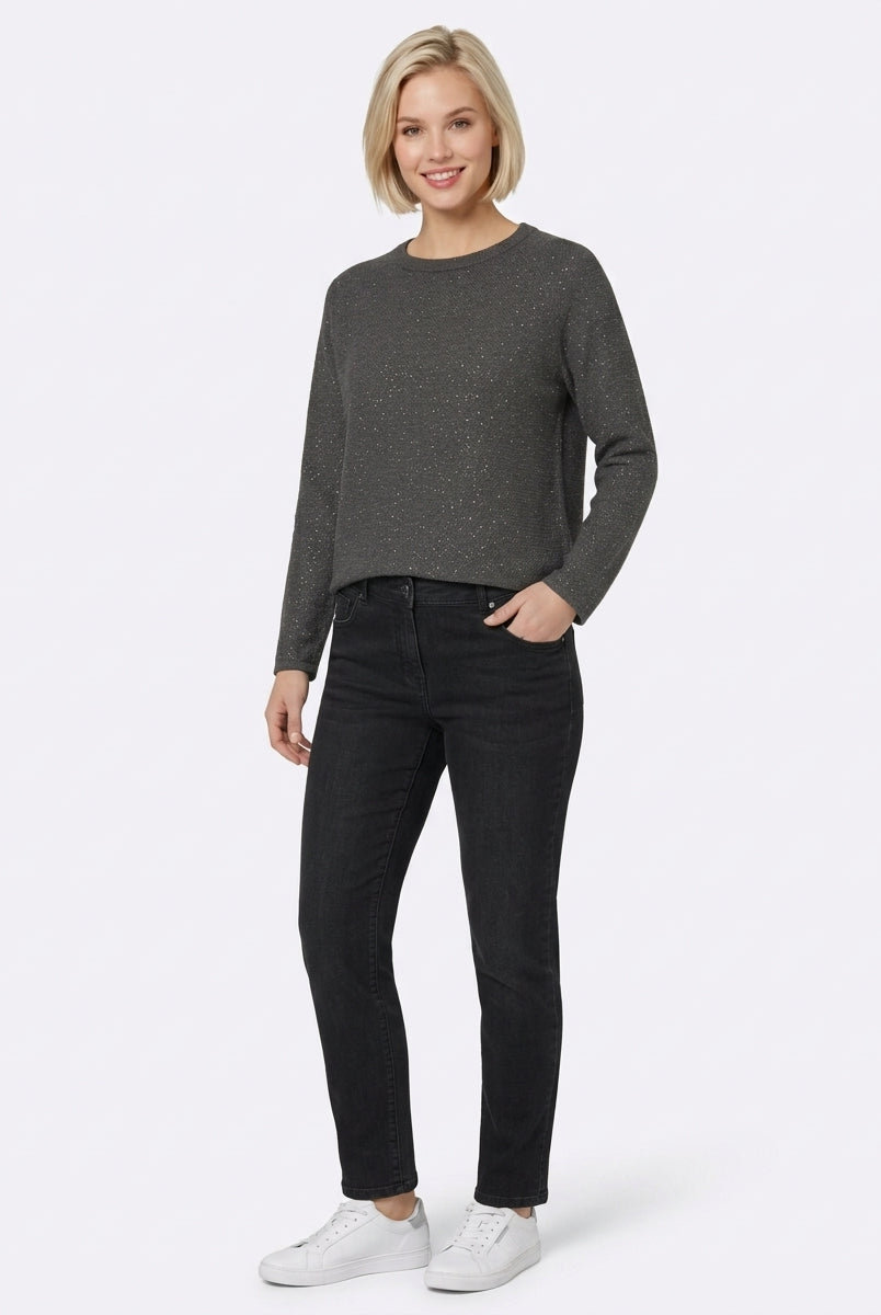 Maglia in filato di misto lana con lurex e paillette Emmardente Grigio Scuro 2625366171200 004 EMME MARELLA