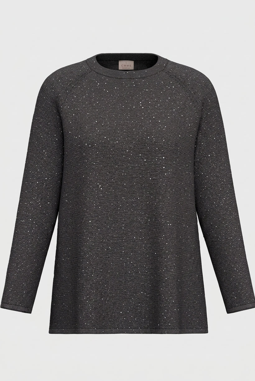 Maglia in filato di misto lana con lurex e paillette Emmardente Grigio Scuro 2625366171200 004 EMME MARELLA