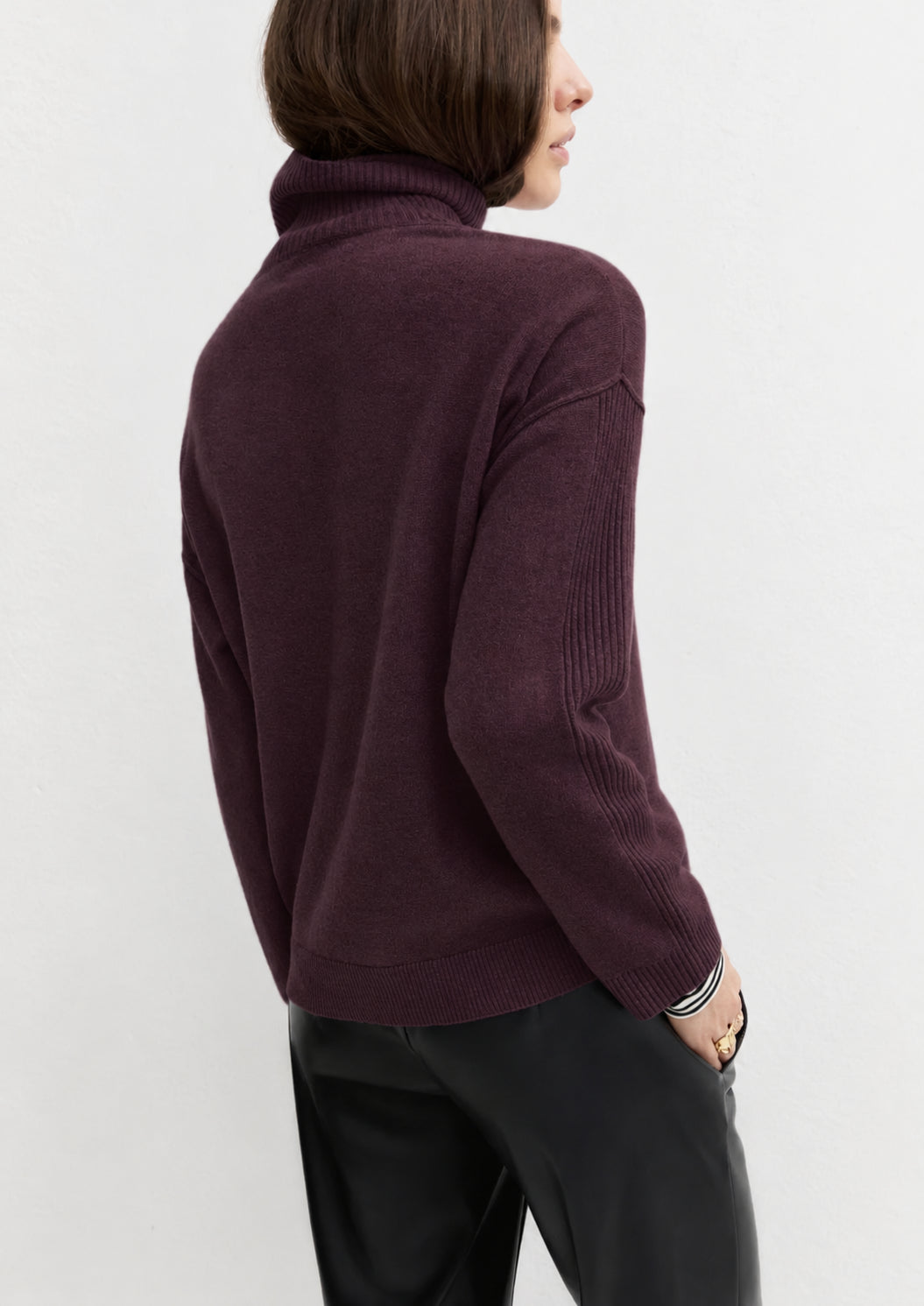 Maglia a collo alto in pura lana Emmedicola Bordeaux 2625366262200 005 EMME MARELLA