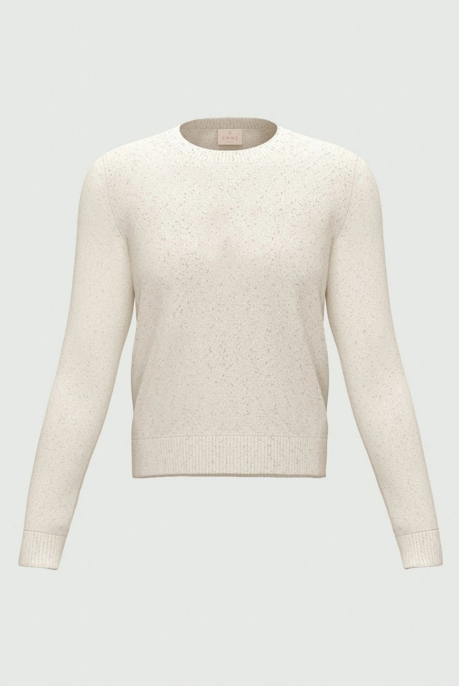 Maglia girocollo con paillette Panna 2625366272200 001 EMME MARELLA