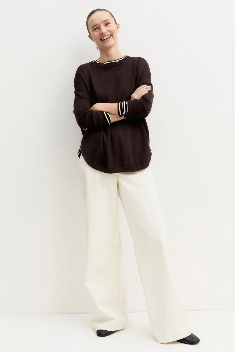 Maglia over in viscosa stretch Testa di moro 2625366281200 008 EMME MARELLA