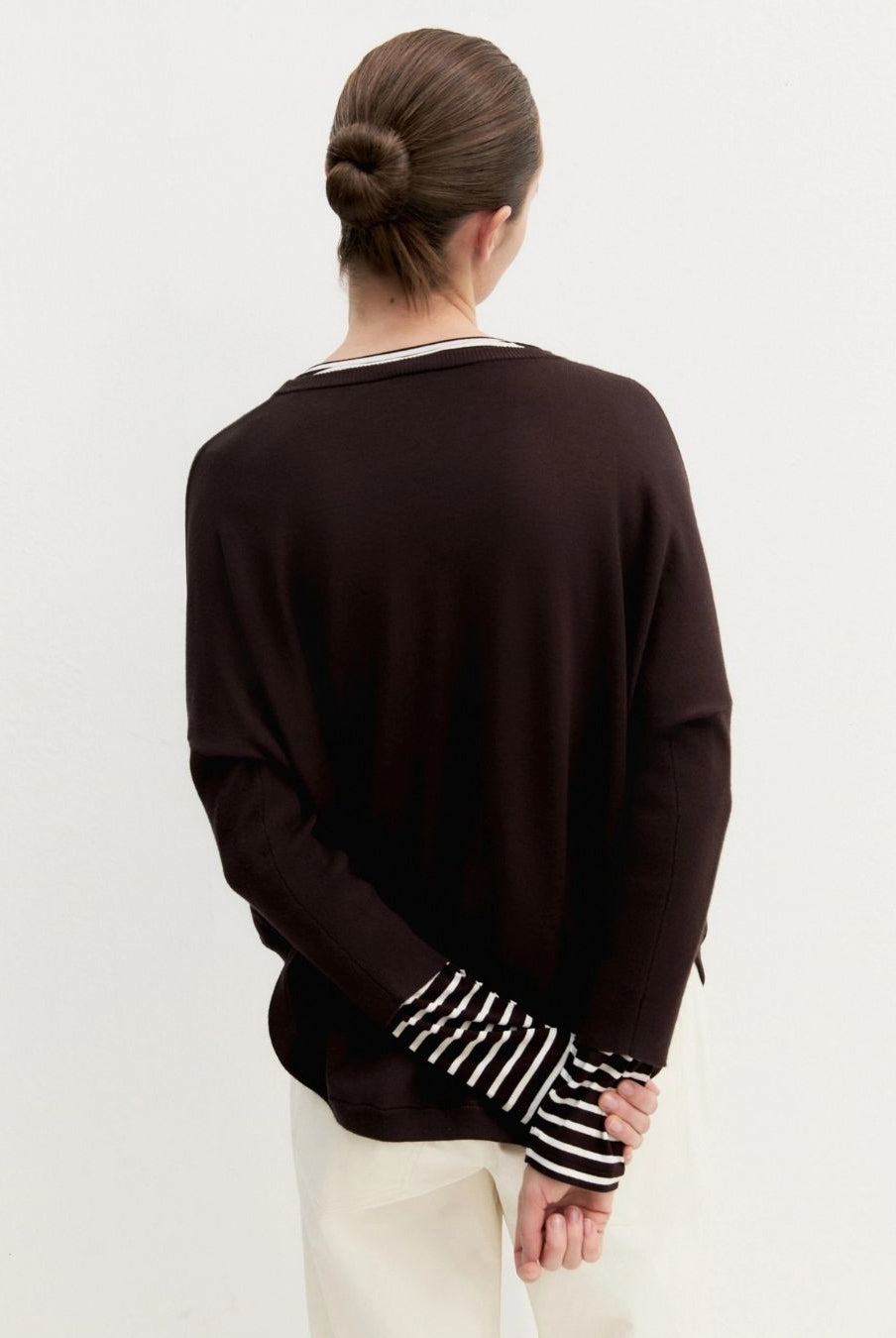Maglia over in viscosa stretch Testa di moro 2625366281200 008 EMME MARELLA