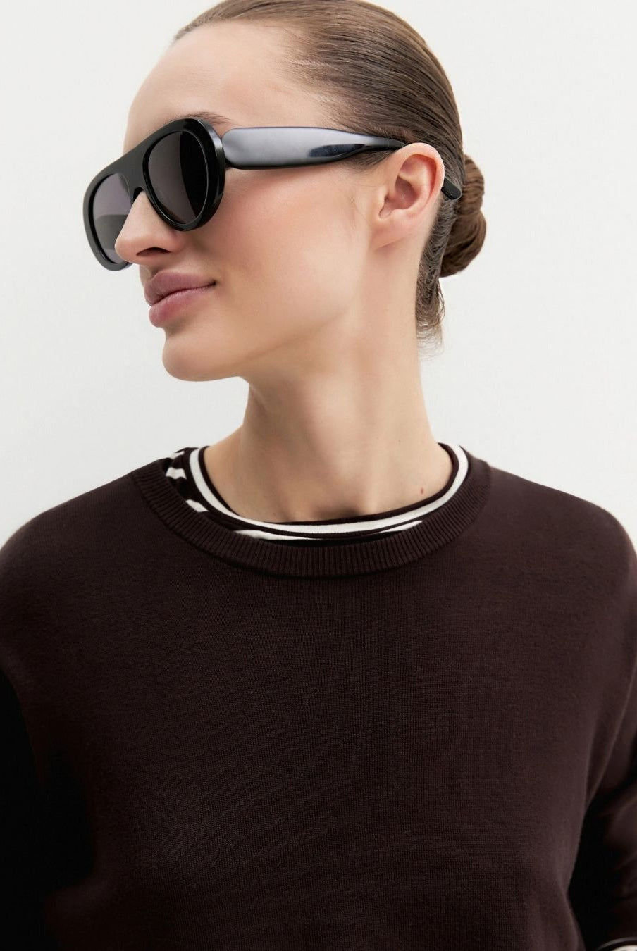 Maglia over in viscosa stretch Testa di moro 2625366281200 008 EMME MARELLA