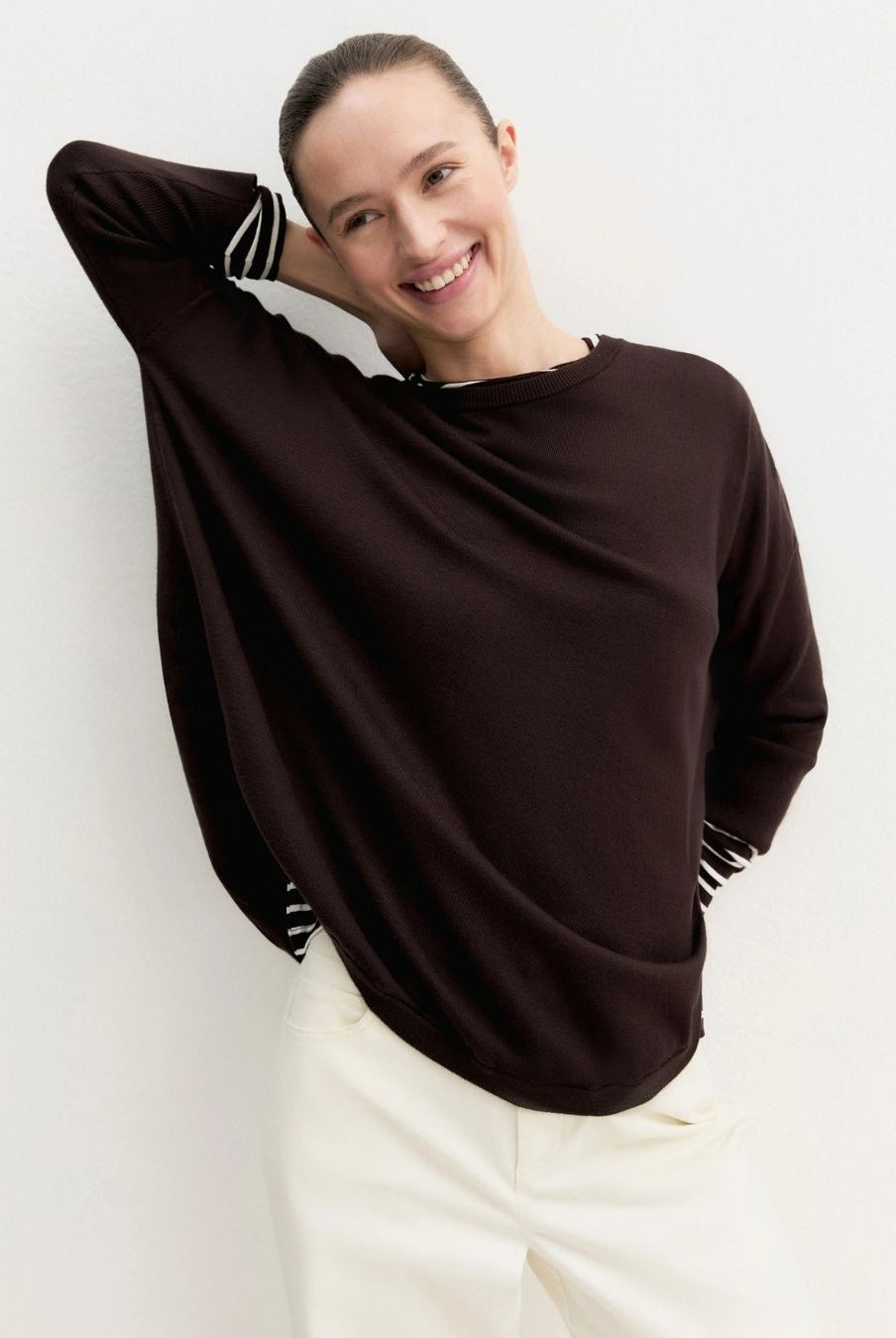 Maglia over in viscosa stretch Testa di moro 2625366281200 008 EMME MARELLA