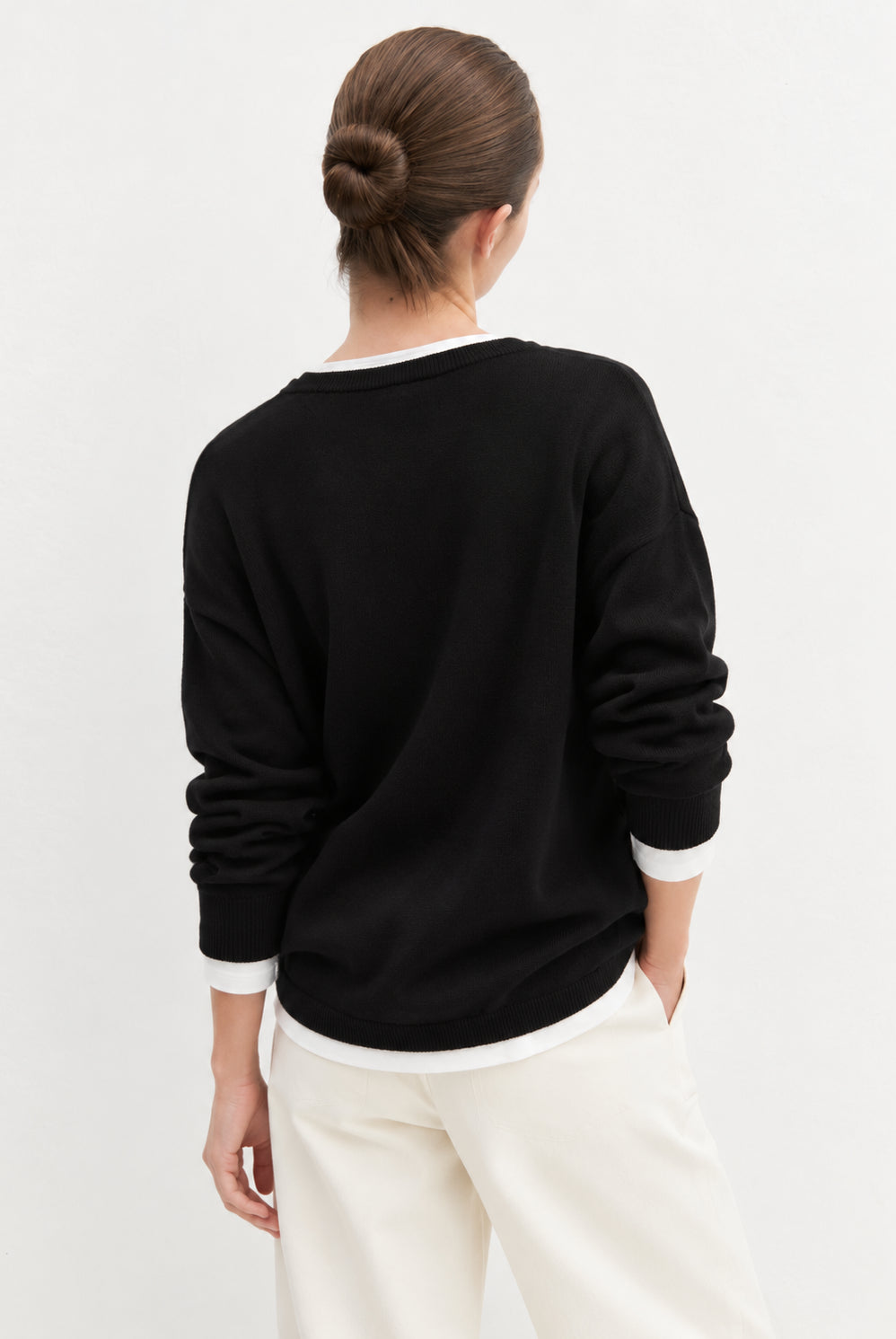 Maglia over in viscosa stretch Emmcurvato Nero 2625366281200 016 EMME MARELLA