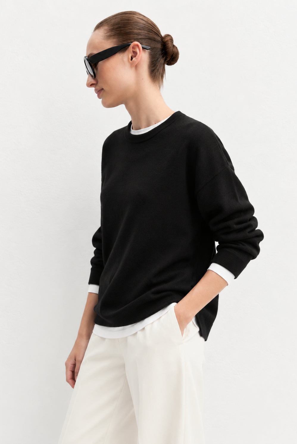 Maglia over in viscosa stretch Emmcurvato Nero 2625366281200 016 EMME MARELLA
