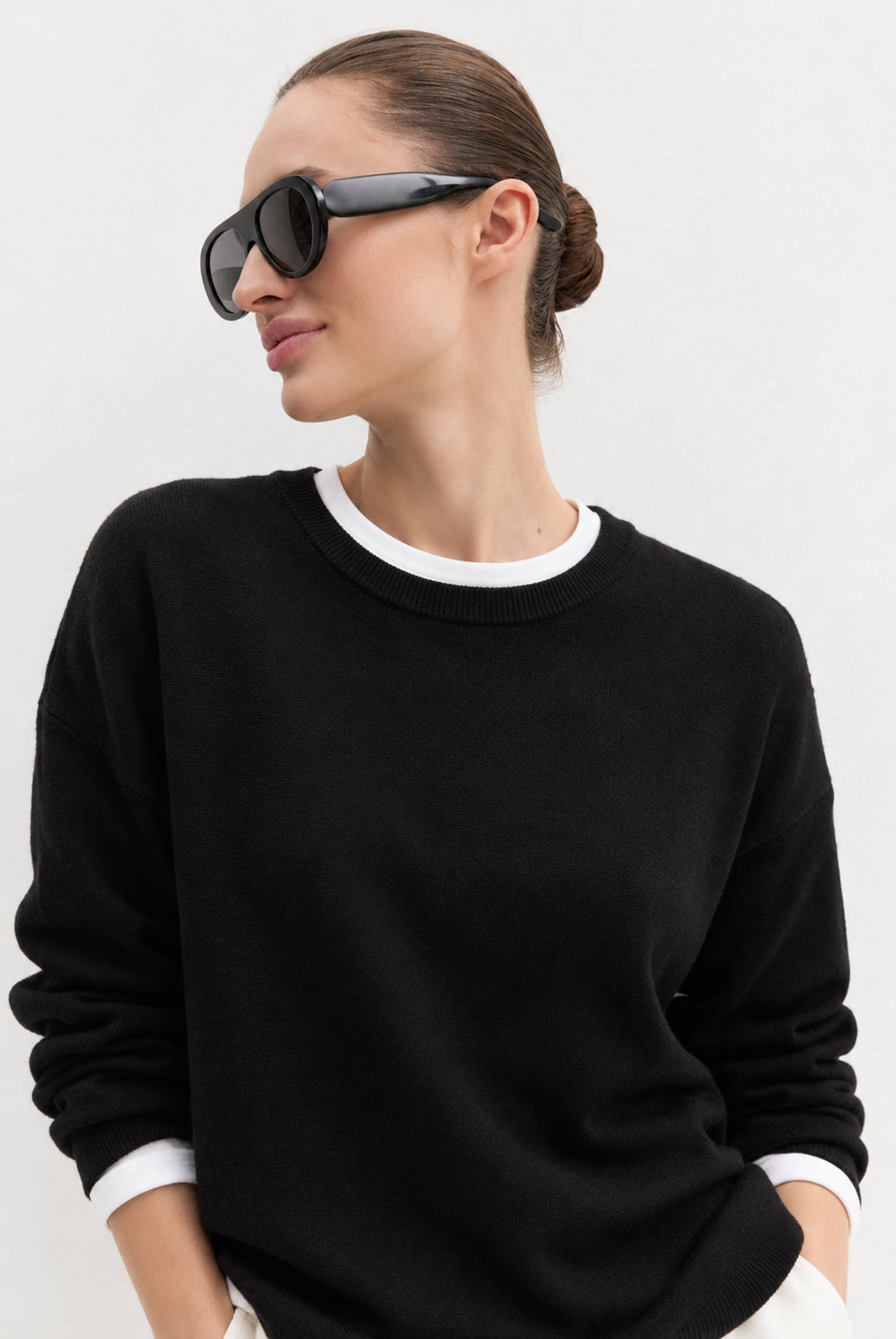 Maglia over in viscosa stretch Emmcurvato Nero 2625366281200 016 EMME MARELLA