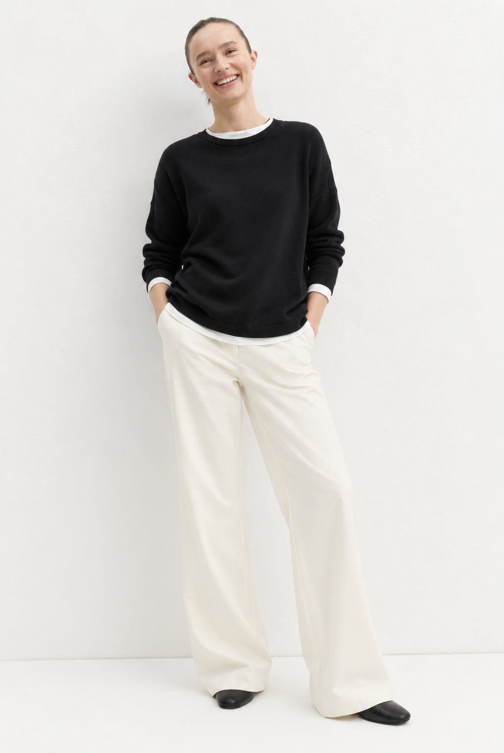 Maglia over in viscosa stretch Emmcurvato Nero 2625366281200 016 EMME MARELLA