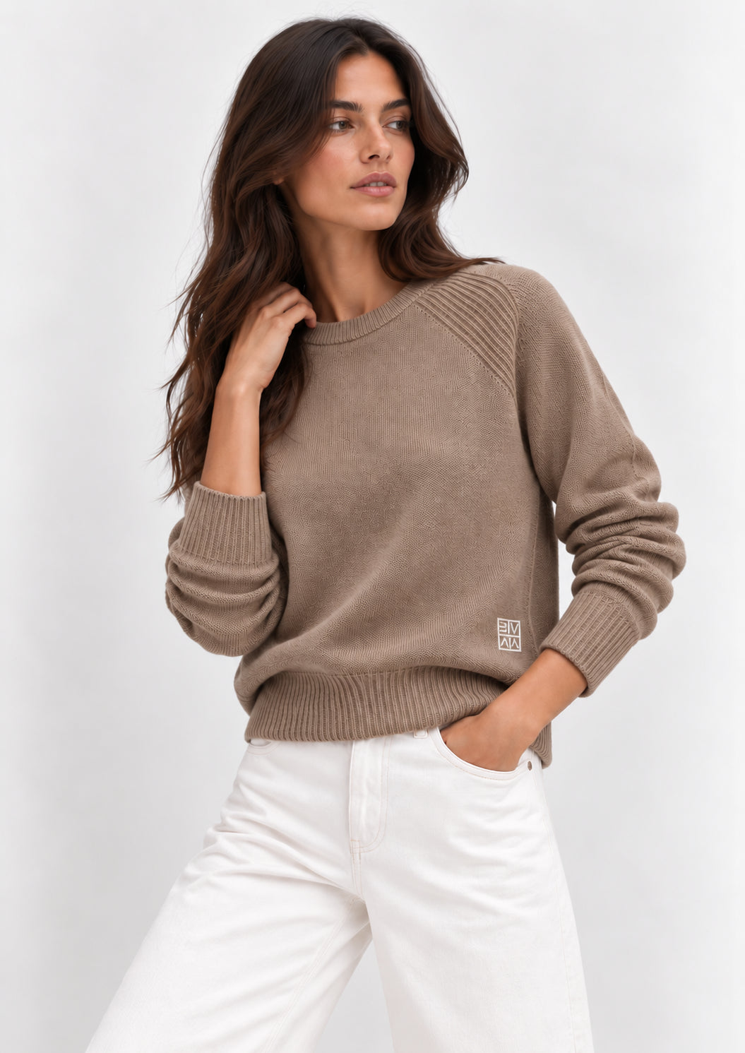 Maglia in filato di misto viscosa stretch Emmdanza Beige 2625366301200 005 EMME MARELLA