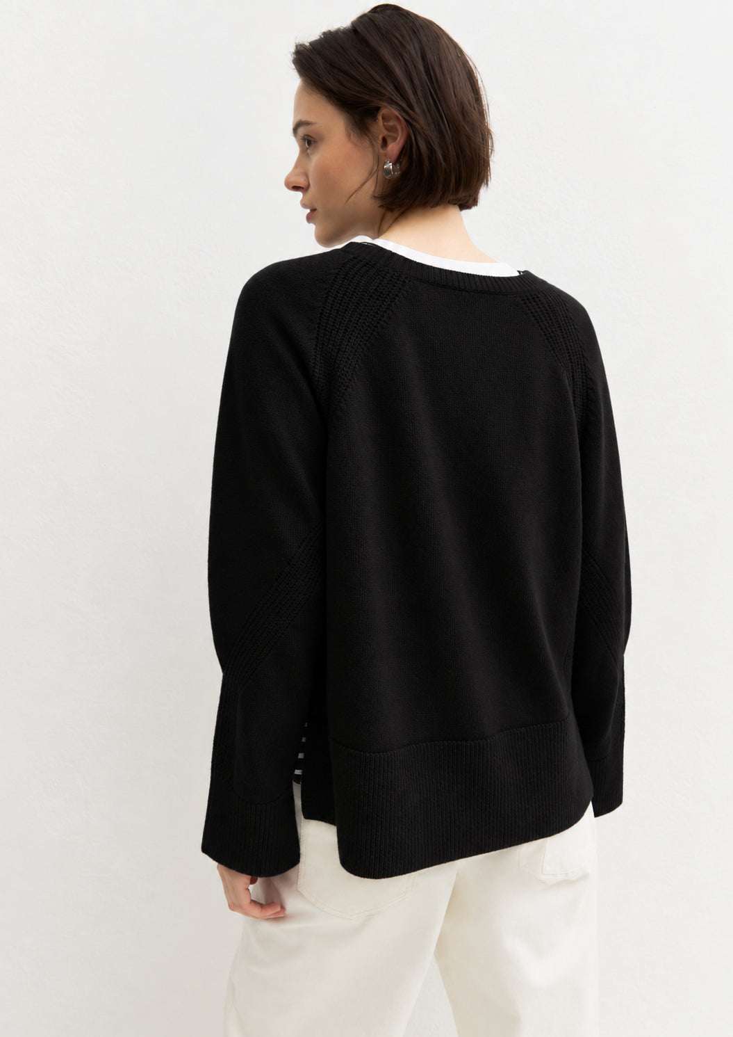 Maglia in filato di misto lana merinos Emmarcadia Nera 2625366312200 001 EMME MARELLA