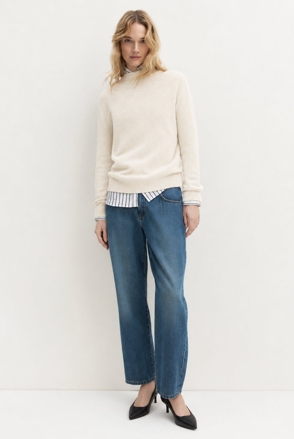 Maglia in misto cashmere Emmnetto Avorio 2625366371200 001 EMME MARELLA