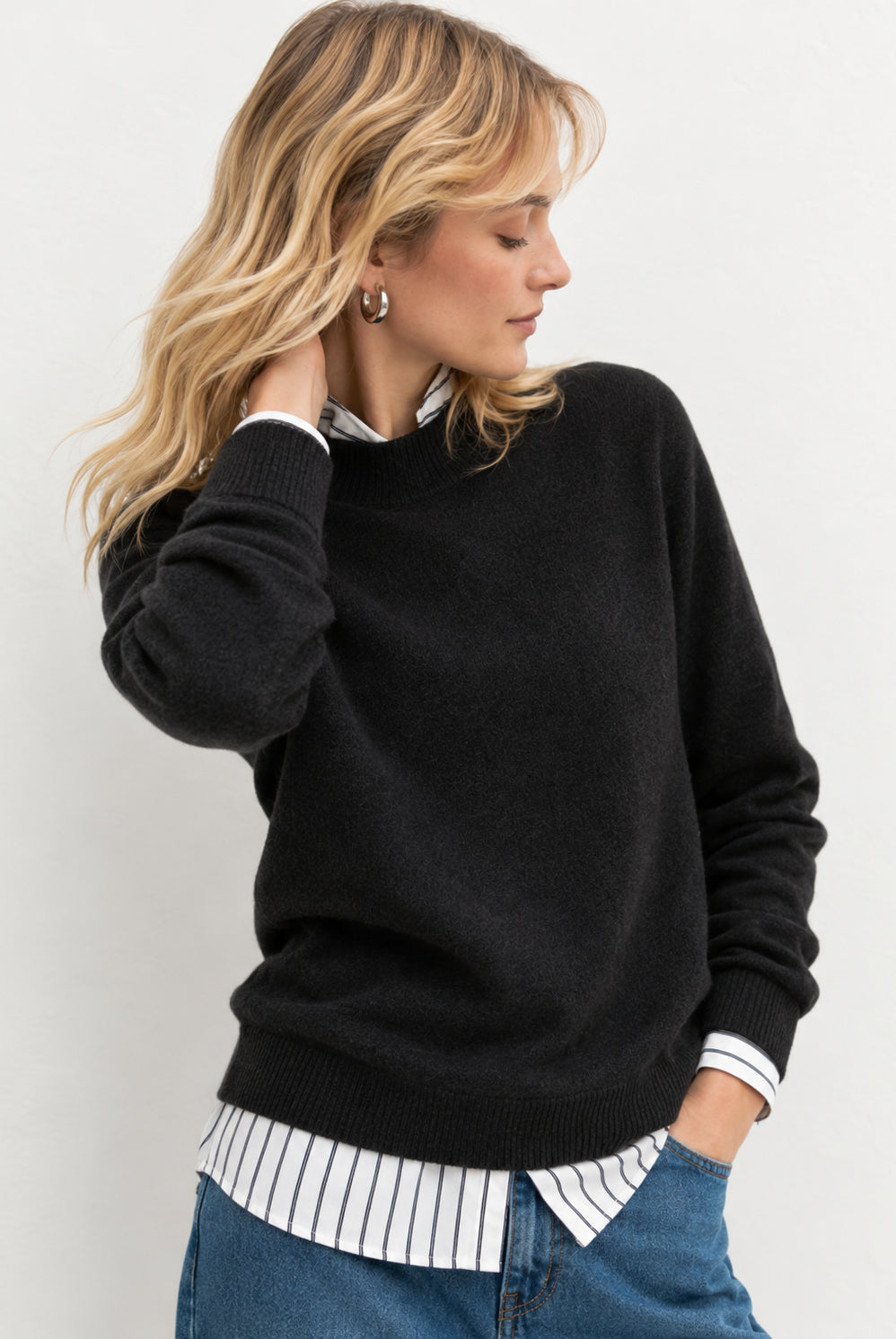 Maglia in misto cashmere Emmnetto Nero 2625366371200 008 EMME MARELLA