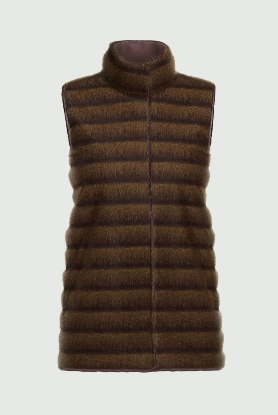 Gilet lungo in jersey Cognac 2625456071200 001 EMME MARELLA