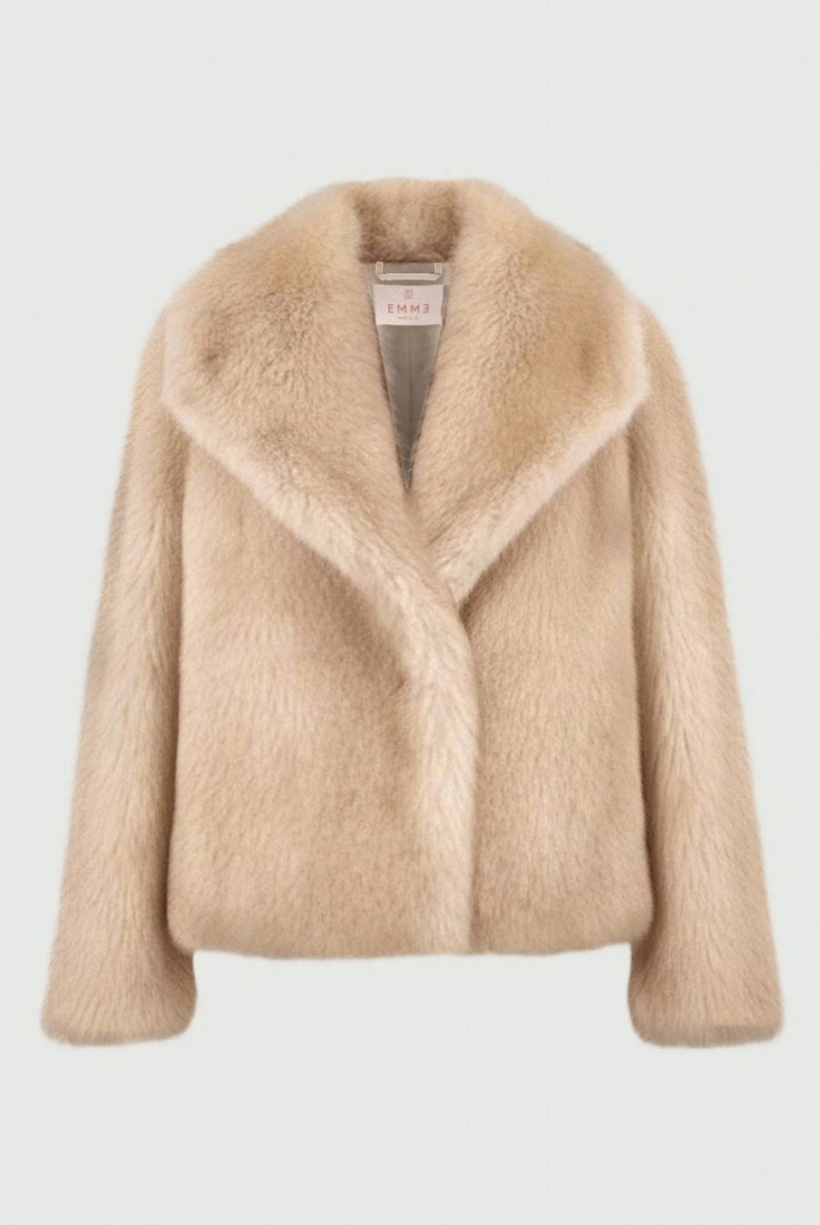 Cappotto corto in jersey furry Ecrù 2625456112200 001 EMME MARELLA
