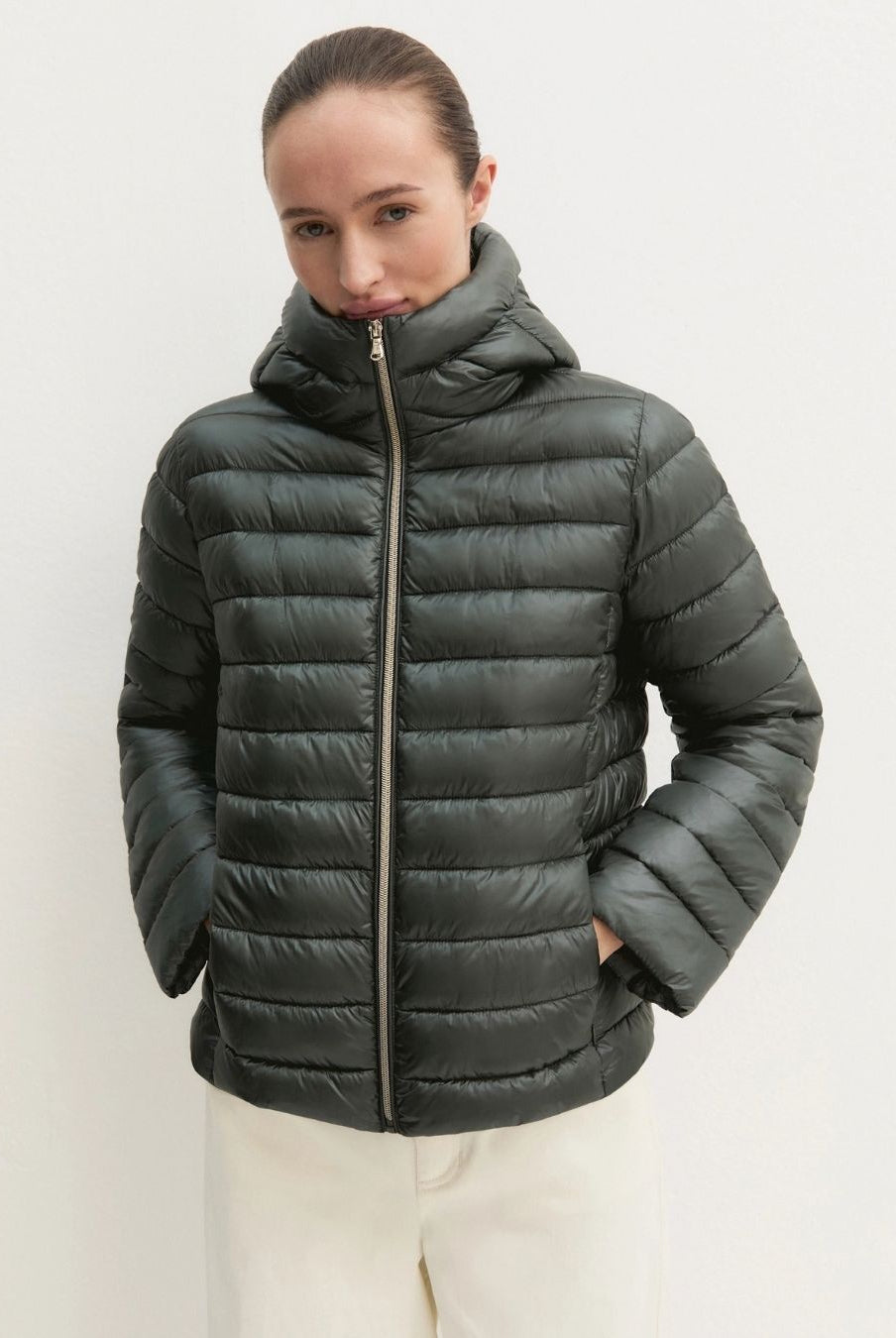 Piumino trapuntato antigoccia Verde sottobosco 2625486081200 002 EMME MARELLA