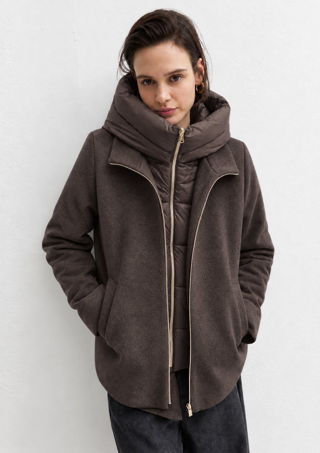 Capospalla in panno soft imbottito Emmsorriso Marrone 2625486082200 009 EMME MARELLA