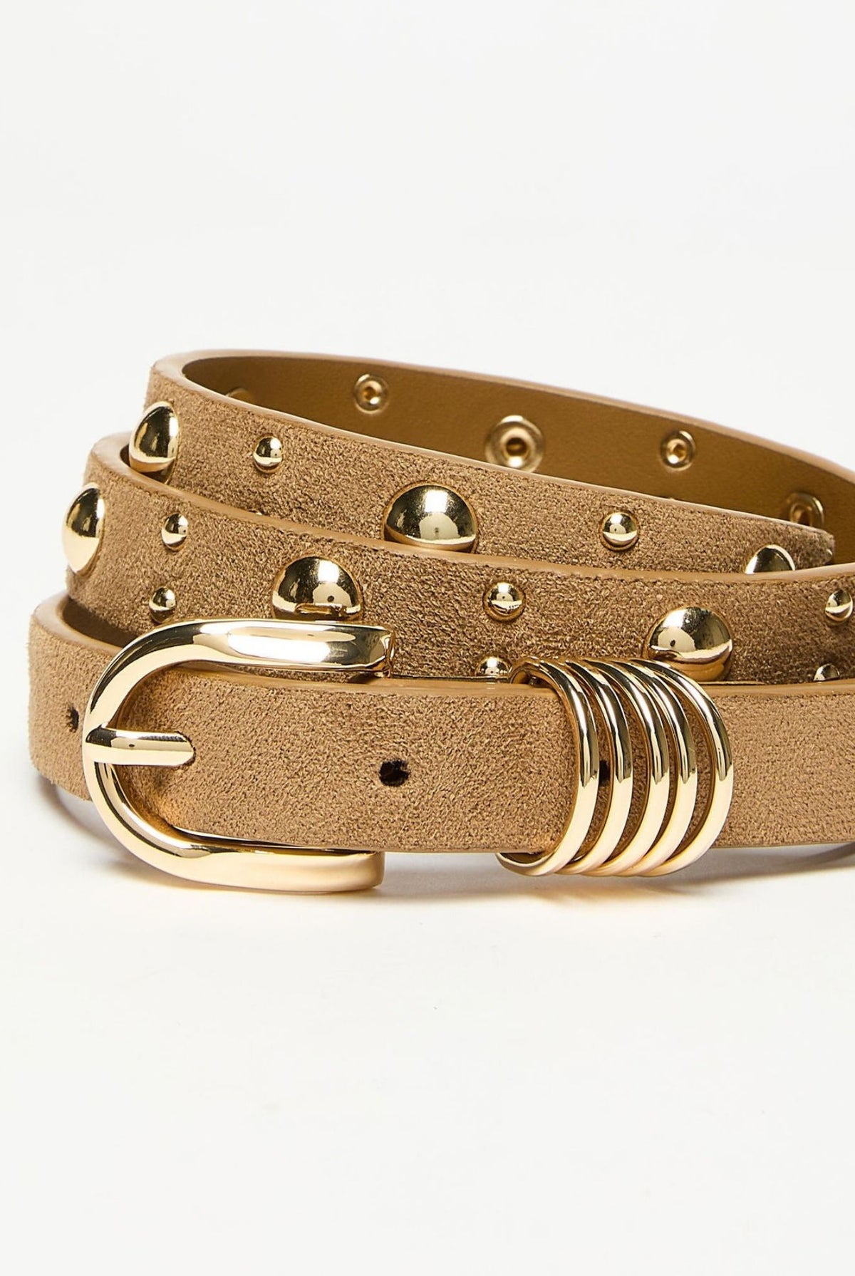 Cintura con borchie dorate Emmsabbia Cammello 2625506021200 001 EMME MARELLA