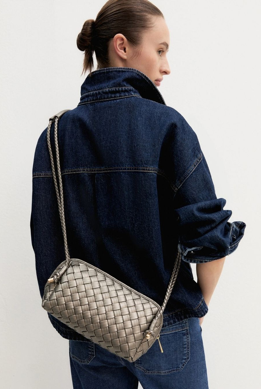Borsa a tracolla intrecciata Silver 2625516121200 003 EMME MARELLA