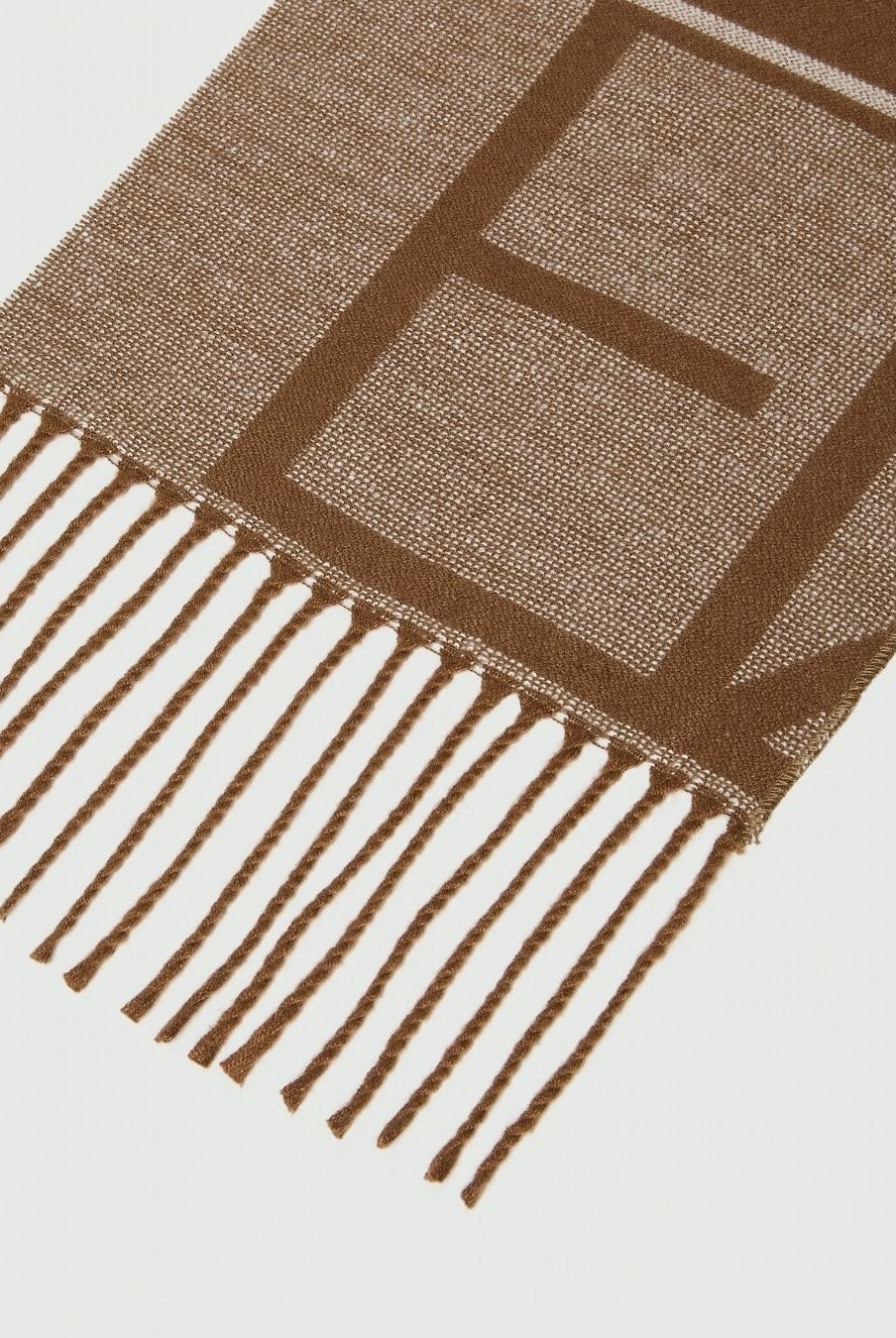 Stola jacquard con logo Emmegram Cuoio 2625546012200 001 EMME MARELLA