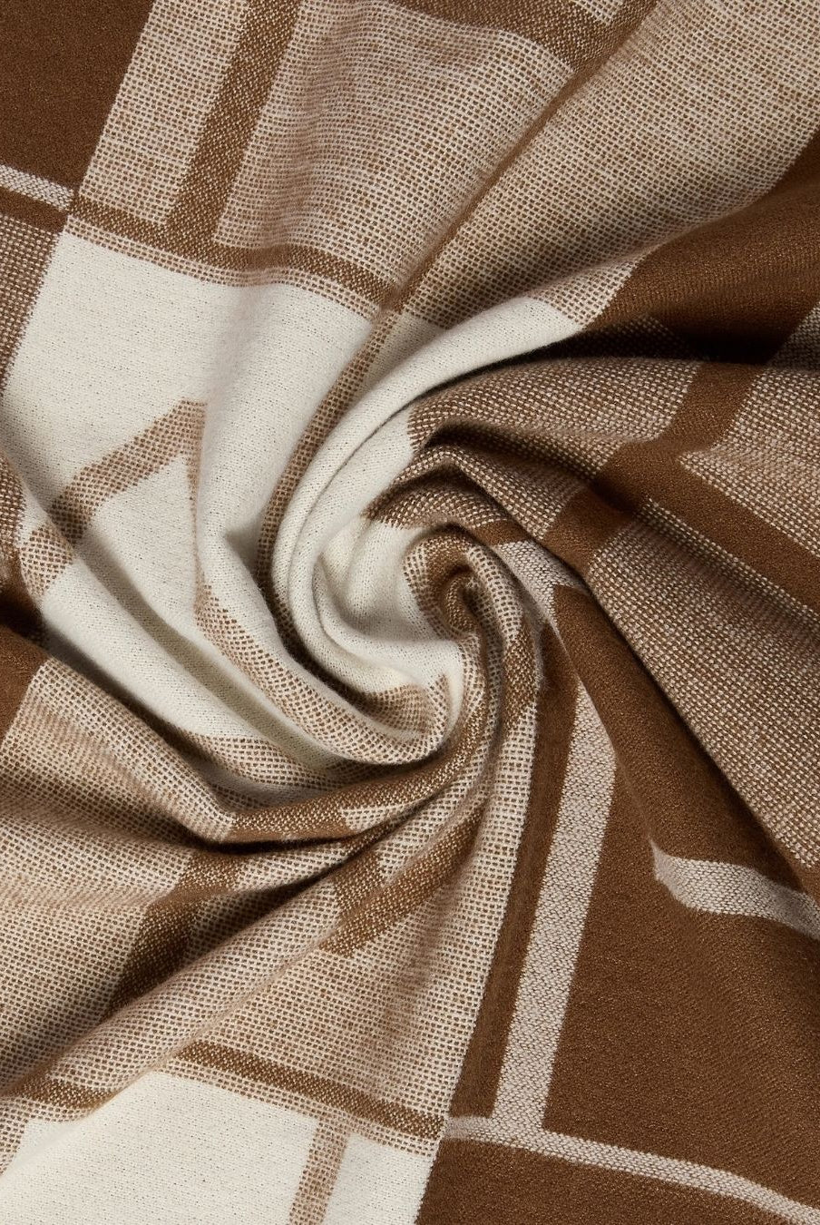 Stola jacquard con logo Emmegram Cuoio 2625546012200 001 EMME MARELLA