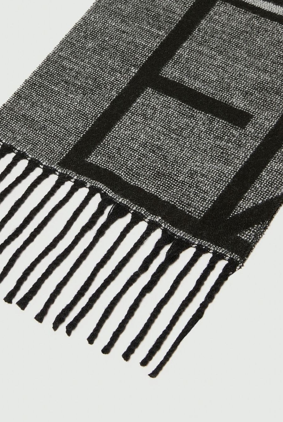 Stola jacquard con logo Emmegram Nero 2625546012200 002 EMME MARELLA