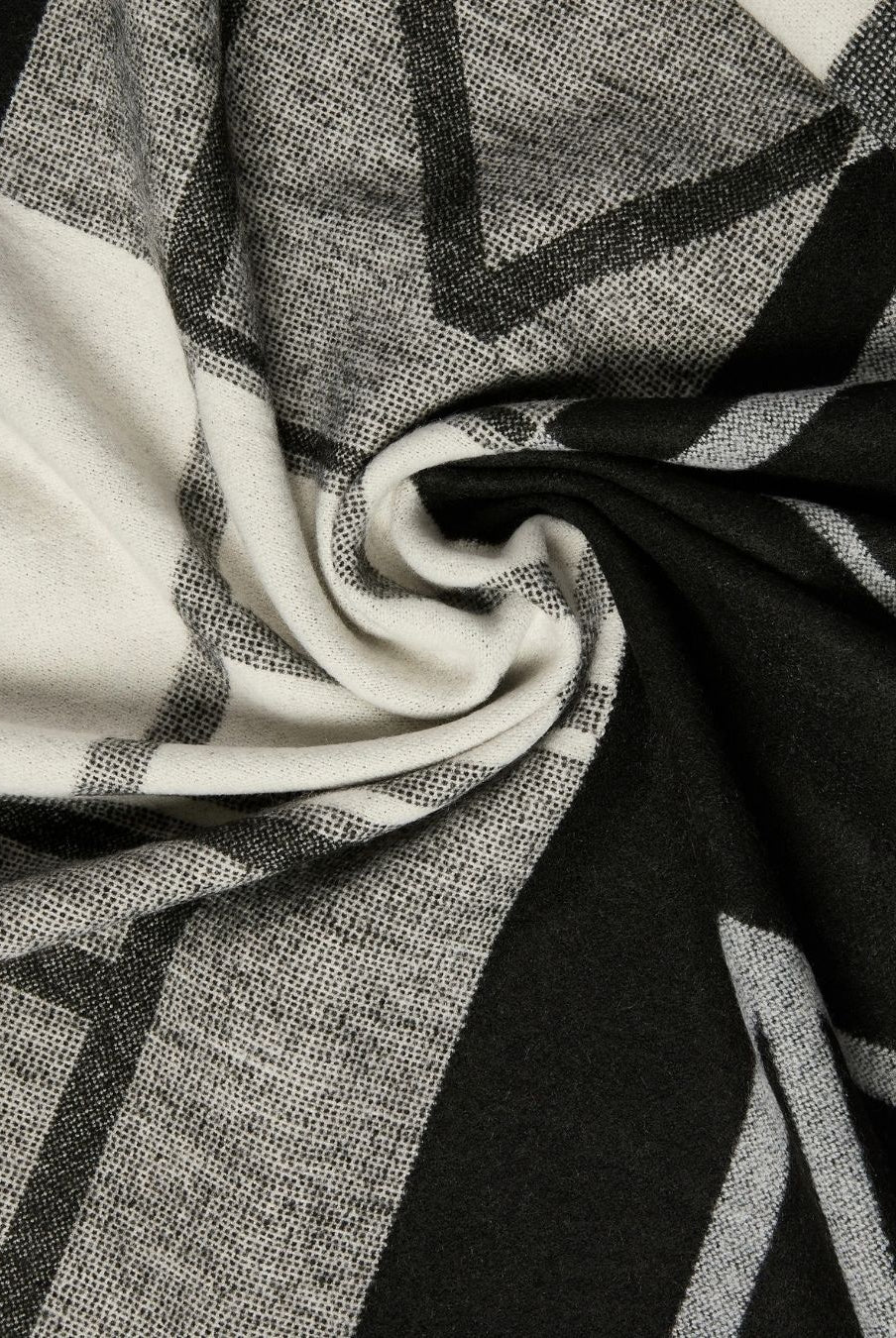 Stola jacquard con logo Emmegram Nero 2625546012200 002 EMME MARELLA