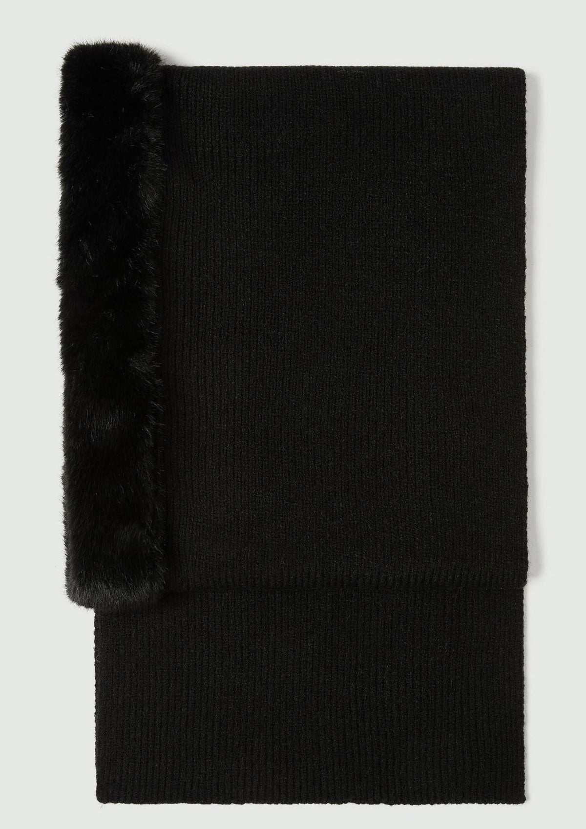 Sciarpa cappuccio Emmcerchio con bordo in tessuto furry Nero 2625746022200 003 EMME MARELLA