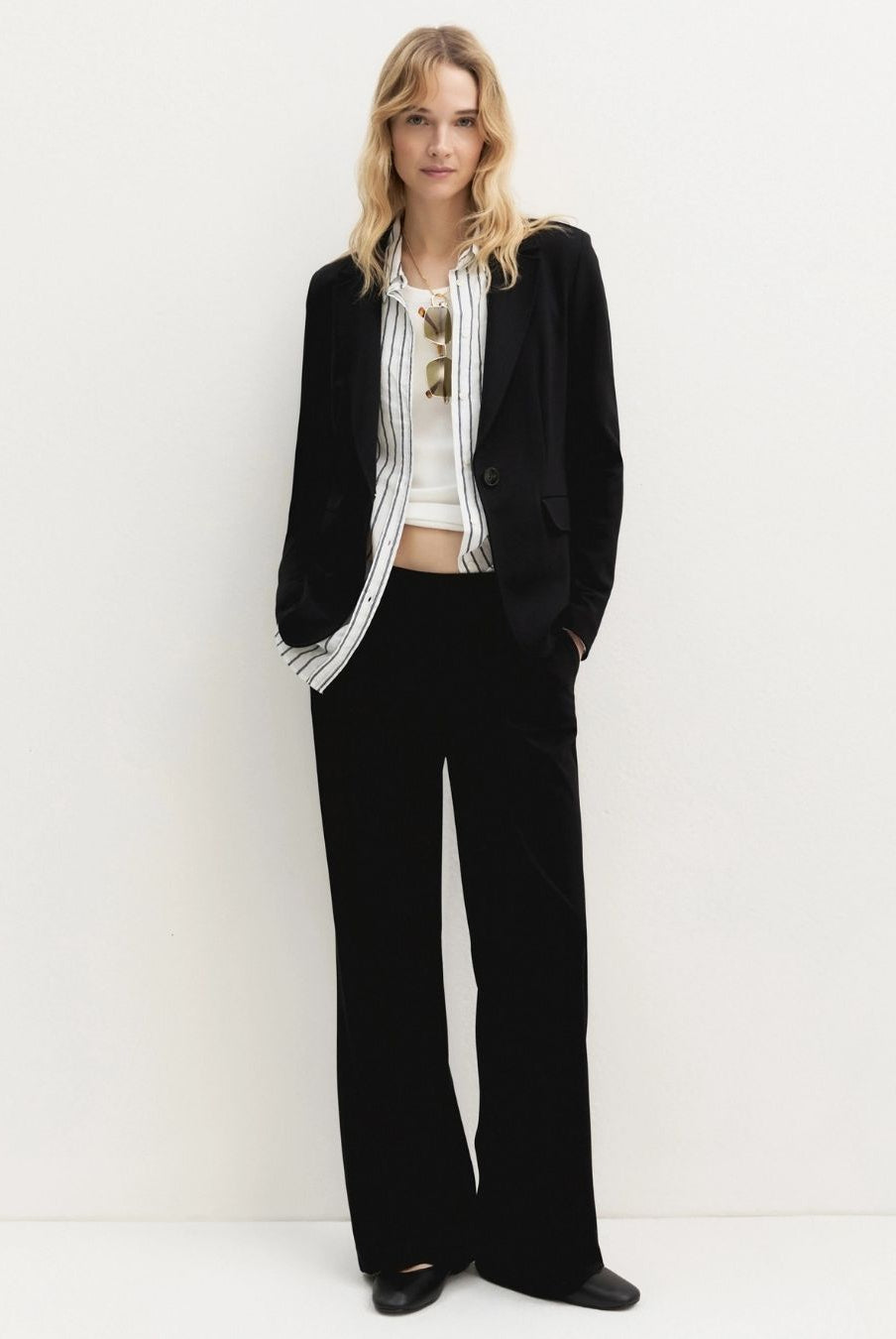 Pantalone dritto in jersey stretch Nero 2625786021200 005 EMME MARELLA