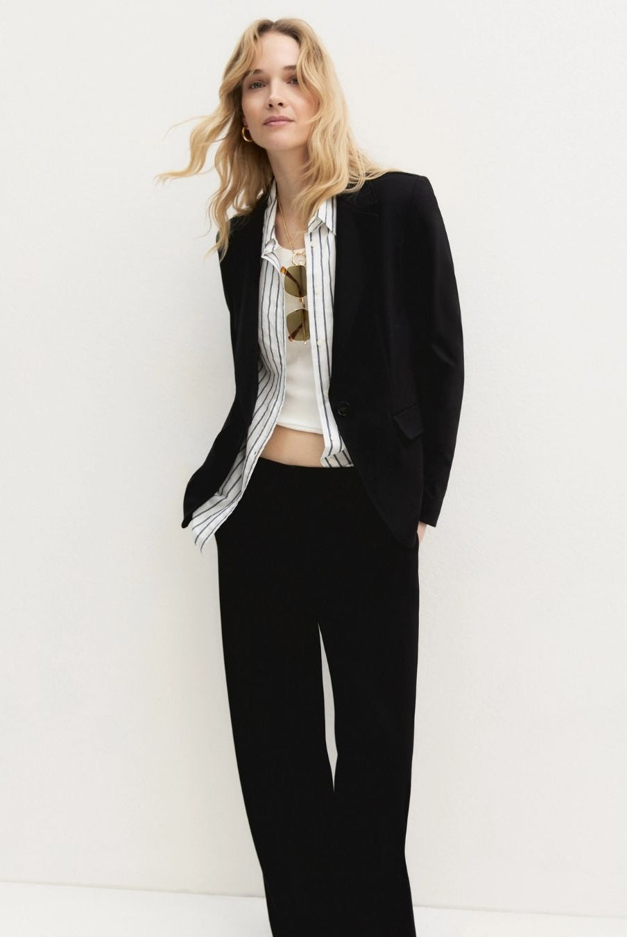 Pantalone dritto in jersey stretch Nero 2625786021200 005 EMME MARELLA