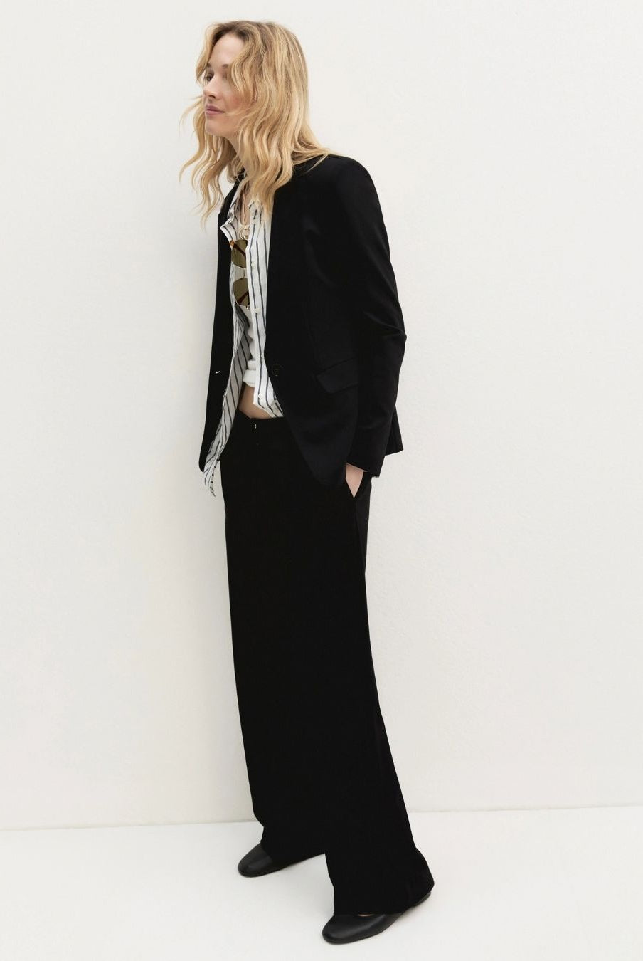 Pantalone dritto in jersey stretch Nero 2625786021200 005 EMME MARELLA