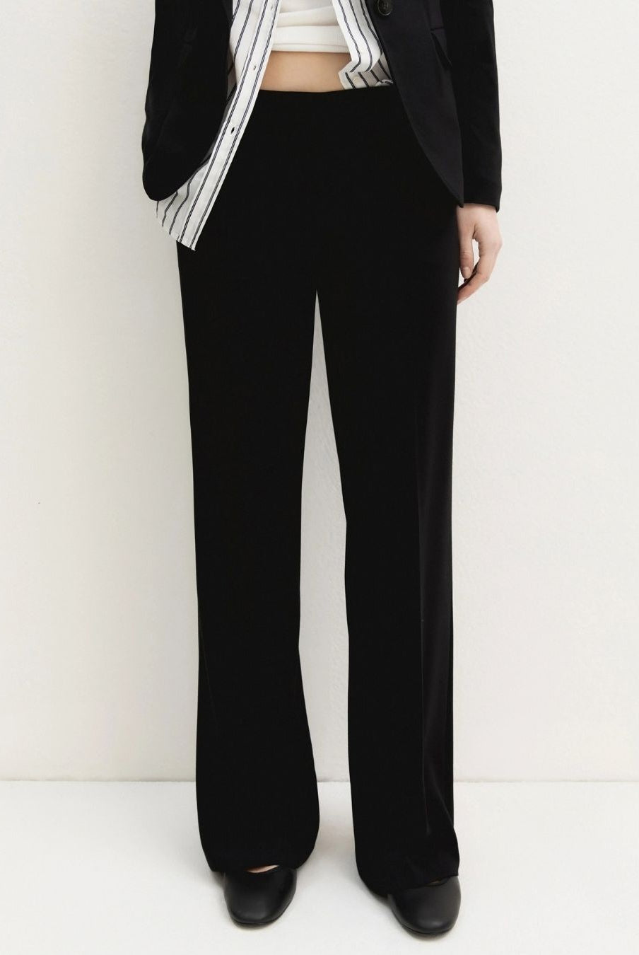 Pantalone dritto in jersey stretch Nero 2625786021200 005 EMME MARELLA