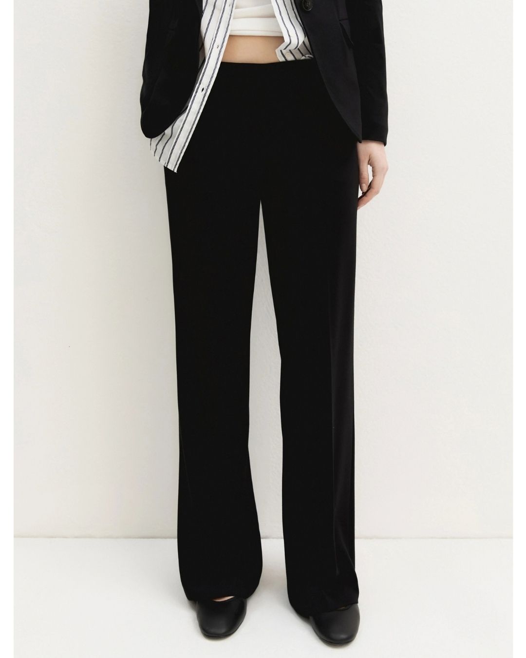 Pantalone dritto in jersey stretch Nero 2625786021200 005 EMME MARELLA