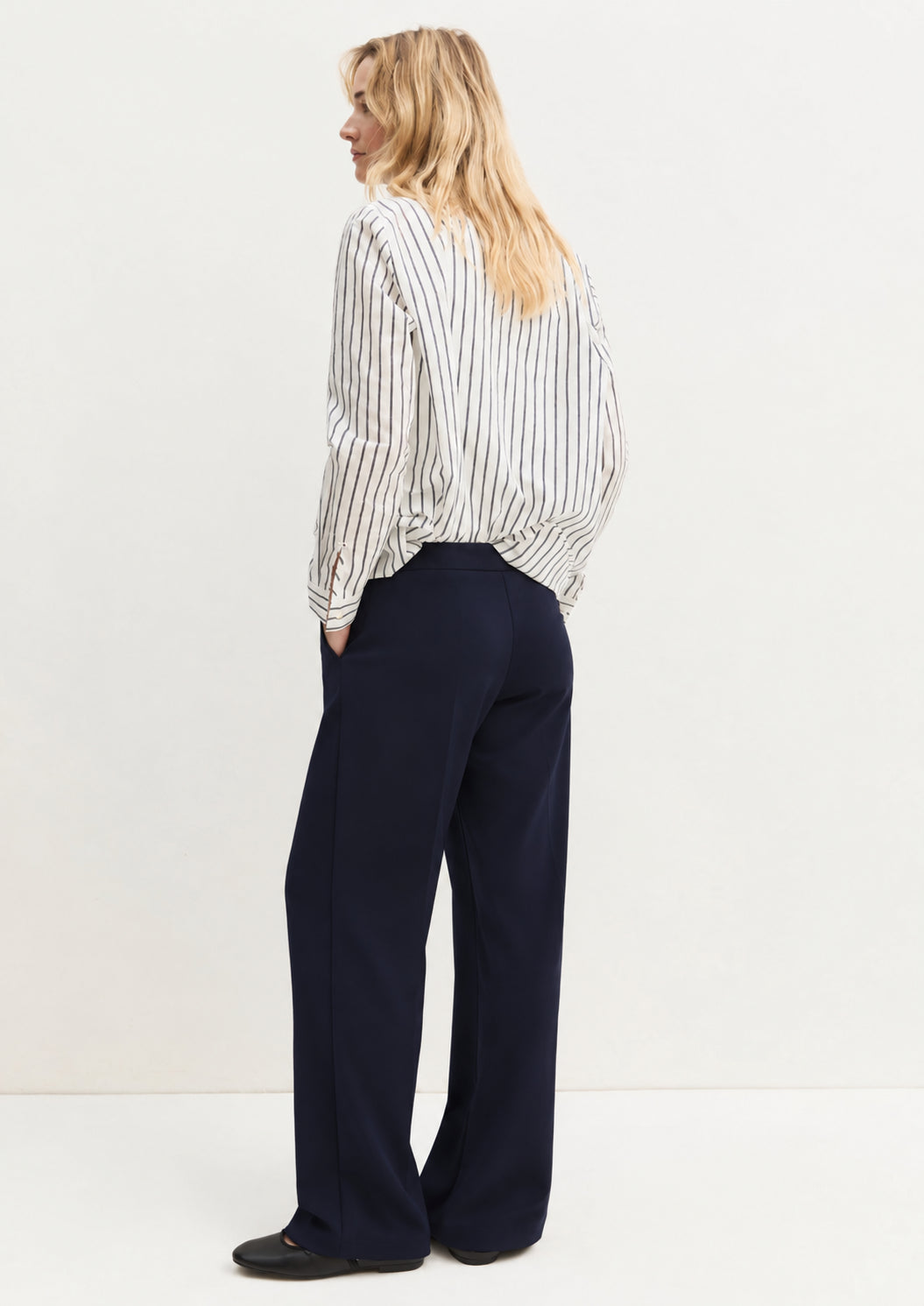 Pantalone dritto in jersey stretch Emmpalace Navy 2625786021200 007 EMME MARELLA