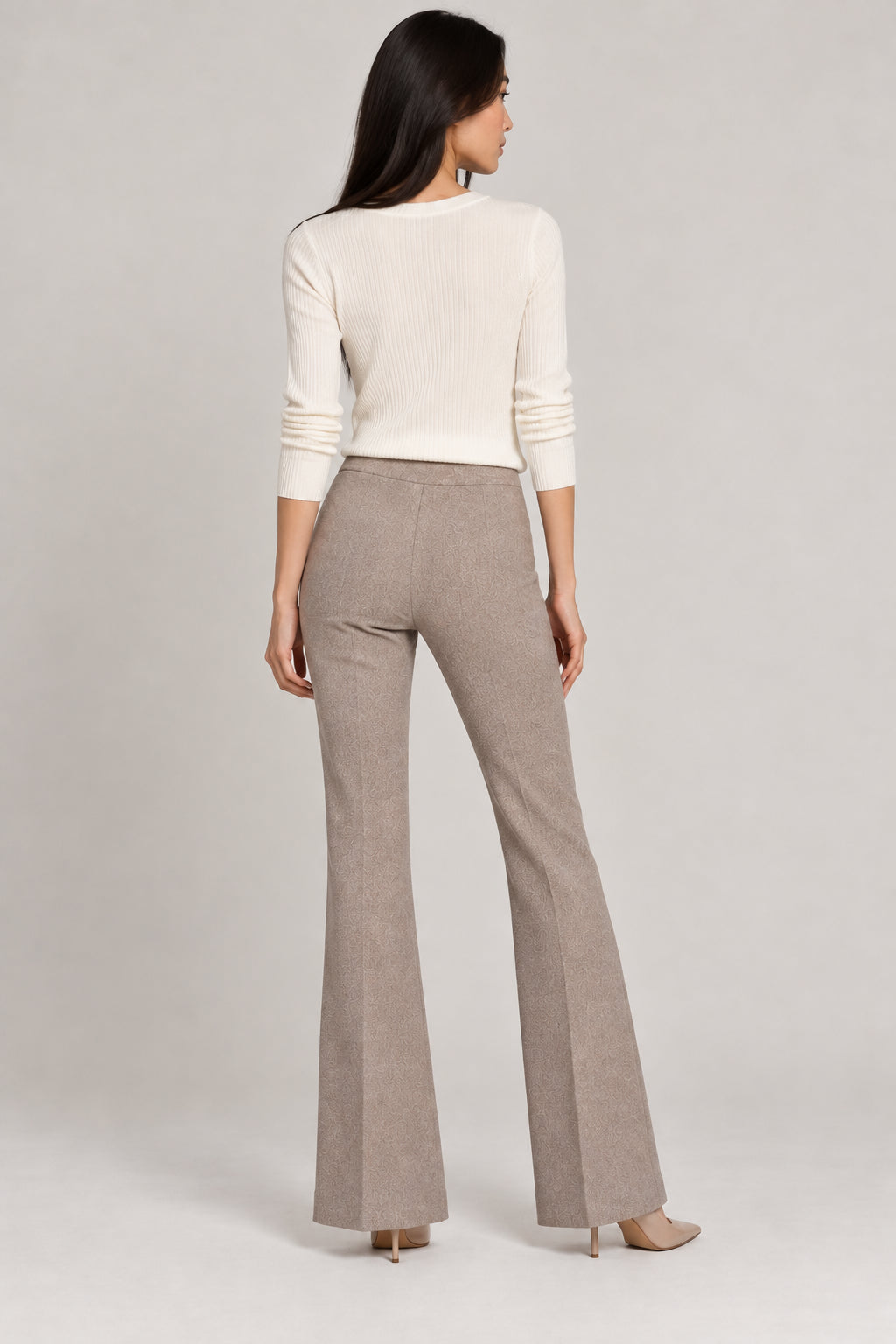 Pantalone in jersey di misto cotone stretch Emmzamia Ecru 2625786022200 001 EMME MARELLA