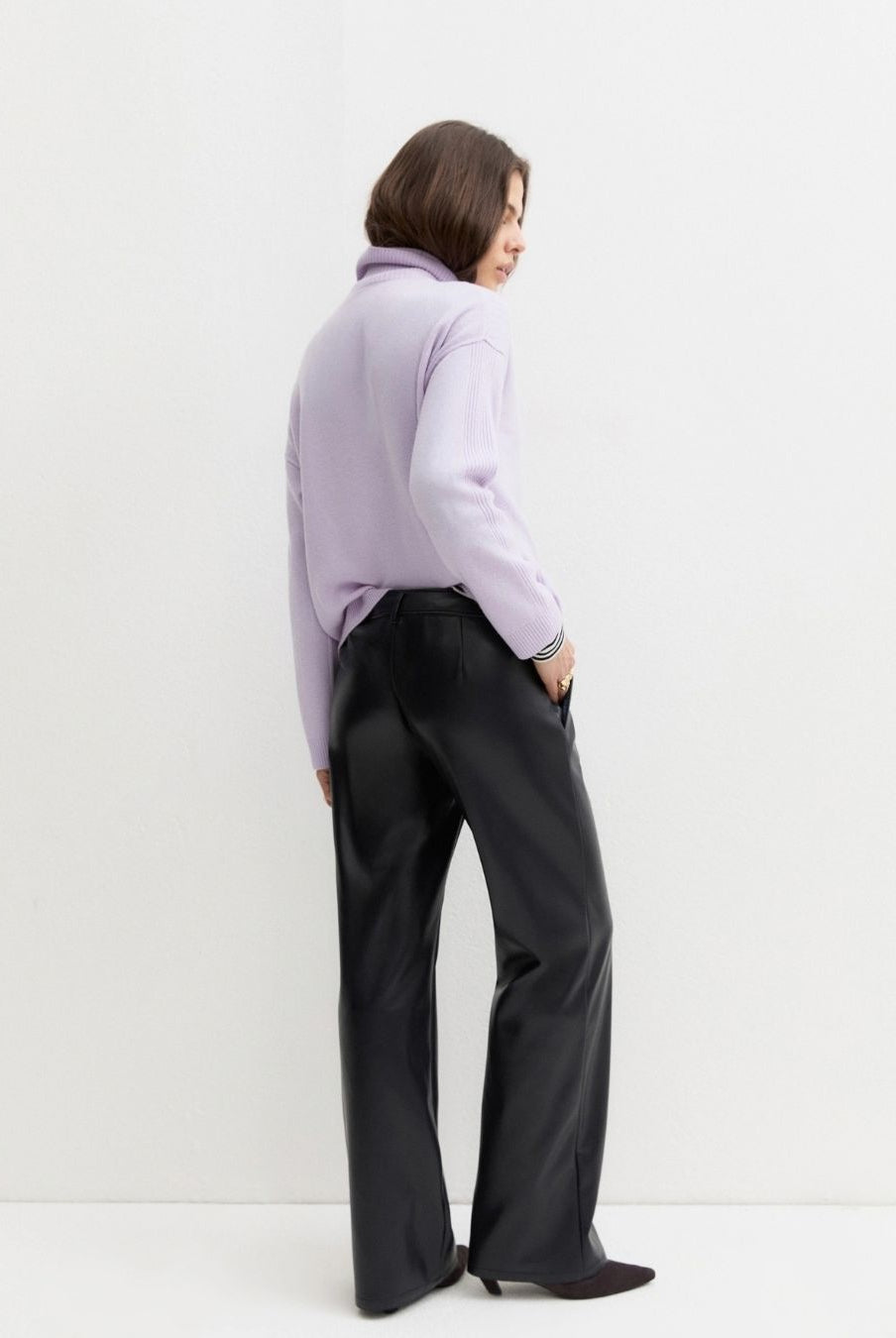 Pantalone dritto in jersey spalmato Navy 2625786032200 004 EMME MARELLA